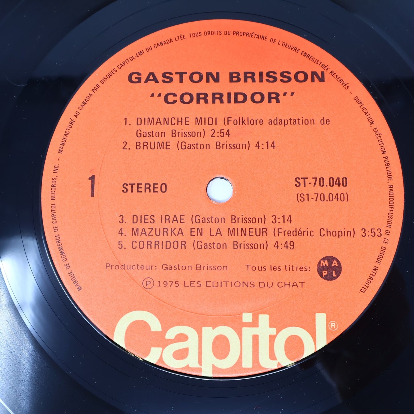 Gaston Brisson Lot 3 Disques LP Record Corridor/Filigranes/En Spectacle 1970s