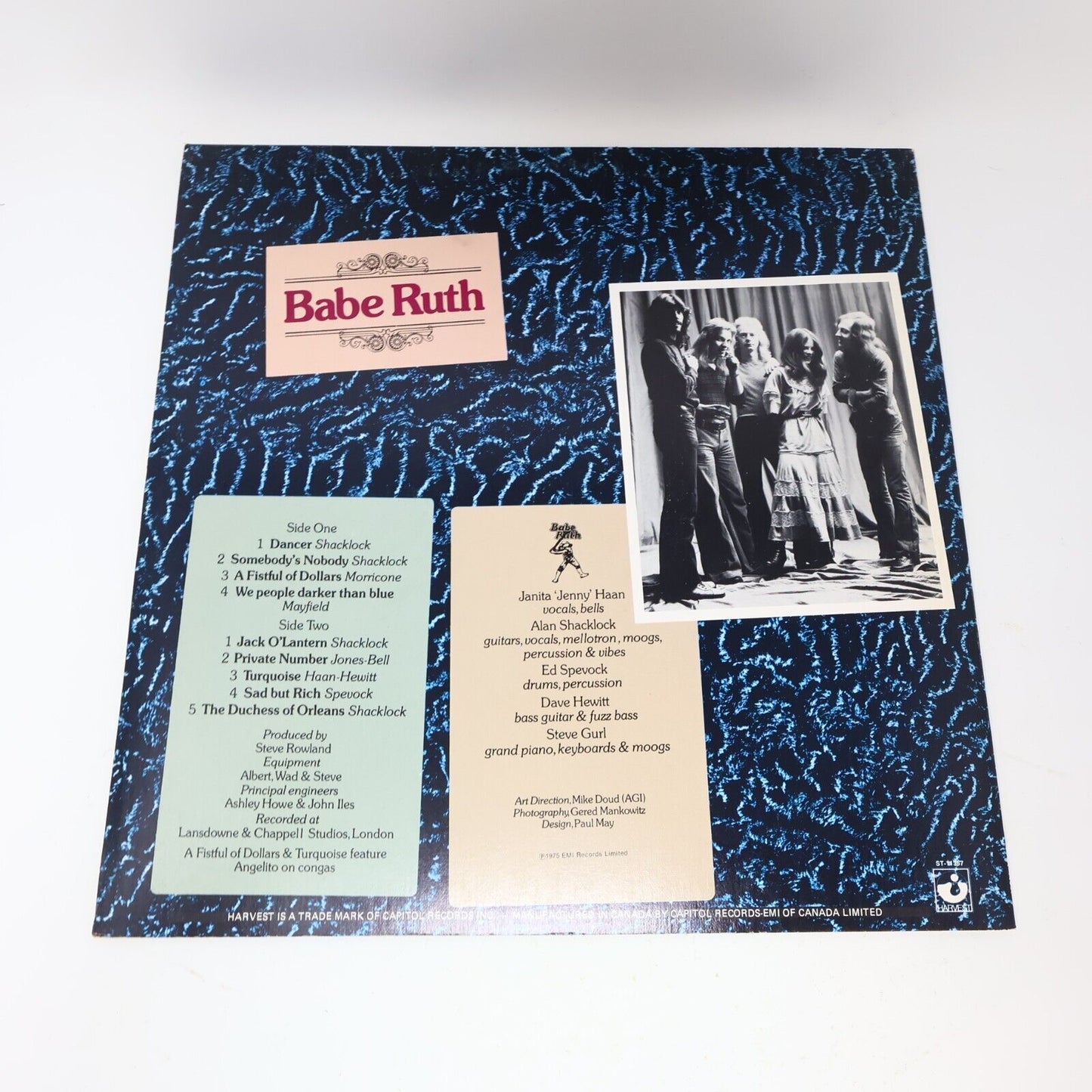 Babe Ruth Self Titled LP Record Vinyl ST-11367 1975 Canada Stereo Classic Rock