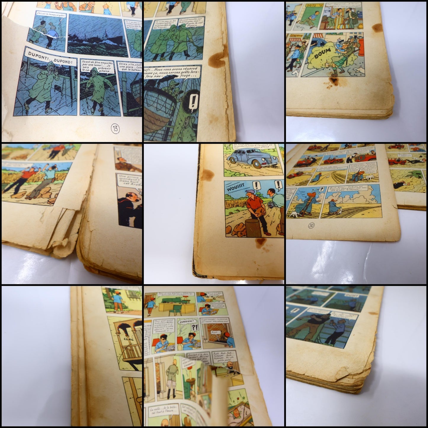 Tintin Au Pays de l'Or Noir Hergé Casterman 1950 B4 EO HC Français Mauvais État