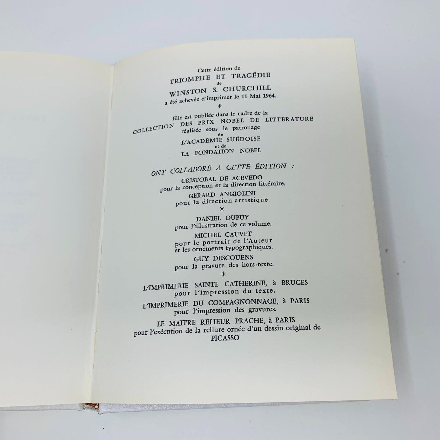 1964 Triomphe et Tragédie 1-2 Rombaldi Nobel Winston Churchill Picasso Cover Lot