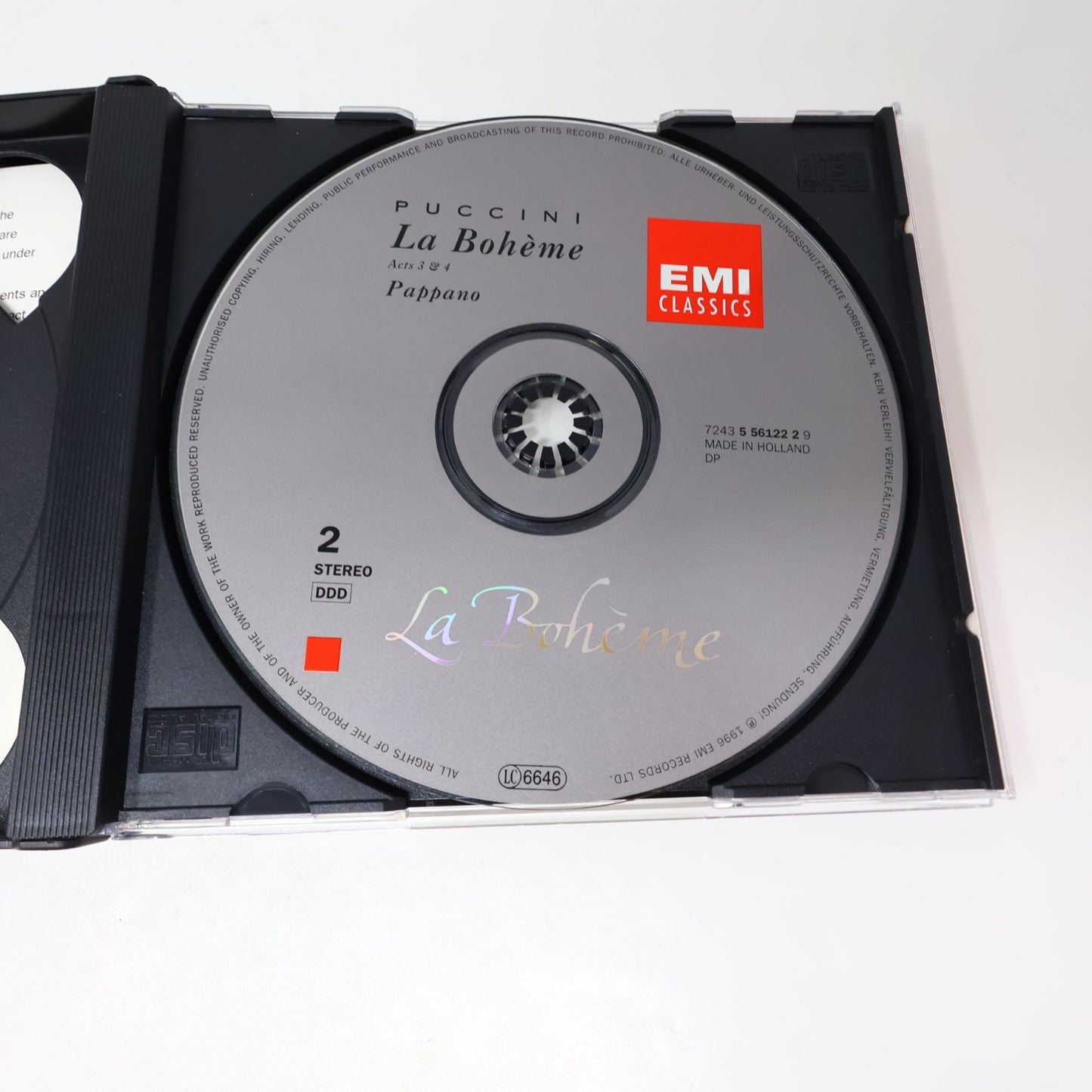 La Bohème CD Puccini/Pappano/Vaduva/Alagna/Hampson EMI 1996 Opera Classical