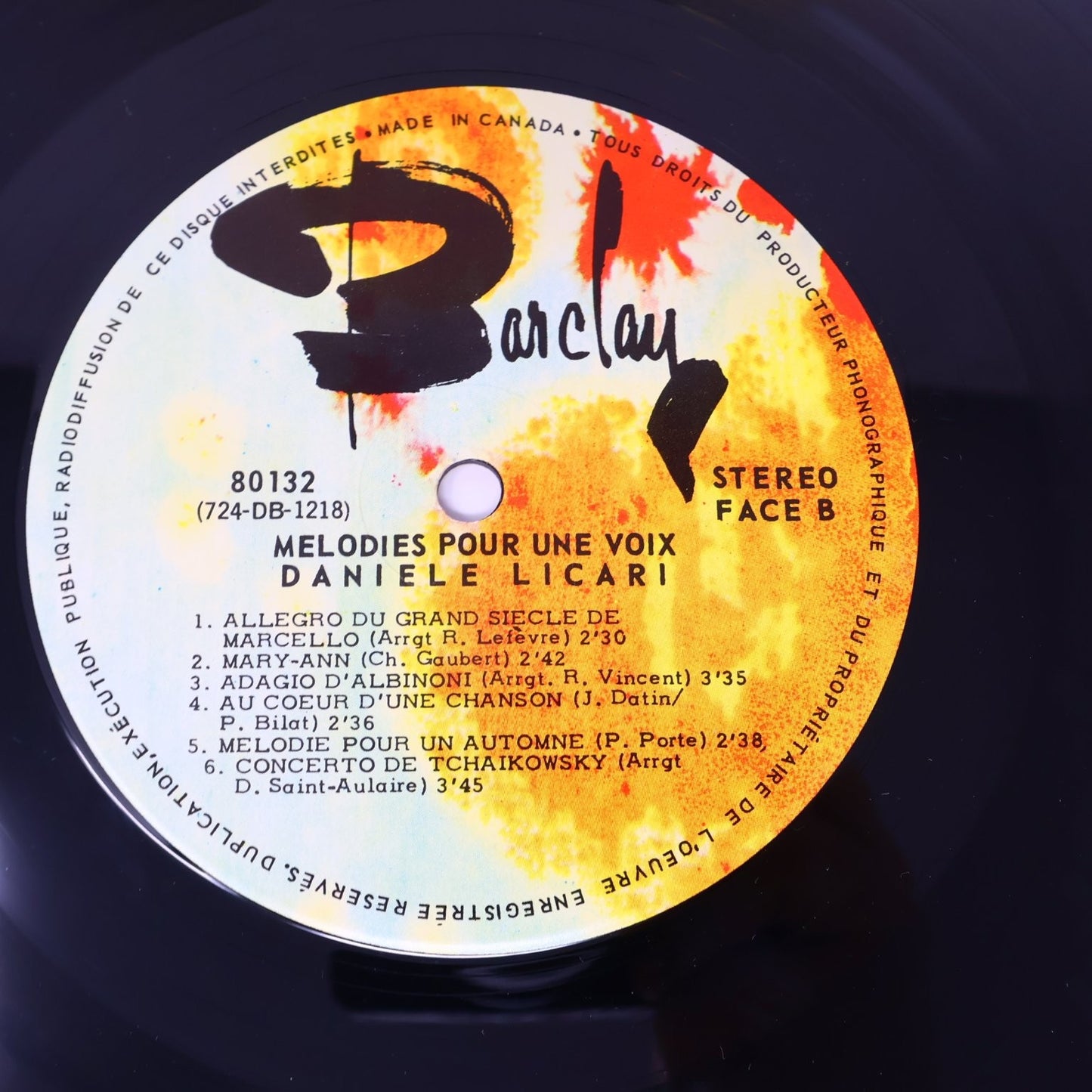 Danielle Licari - Melodies Pour Une Voix LP Record 1969 Barclay Vocal Jazz 80132