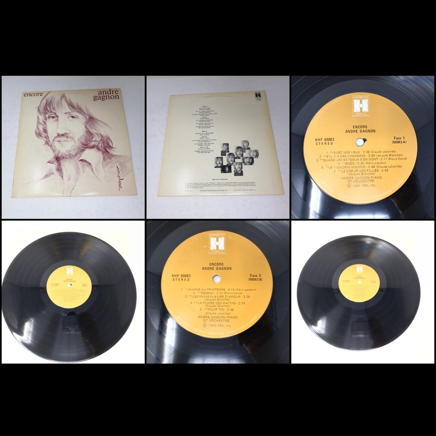 André Gagnon Lot 6 Disques Neiges/Projection/Saint-Laurent/Encore/Saga Record LP
