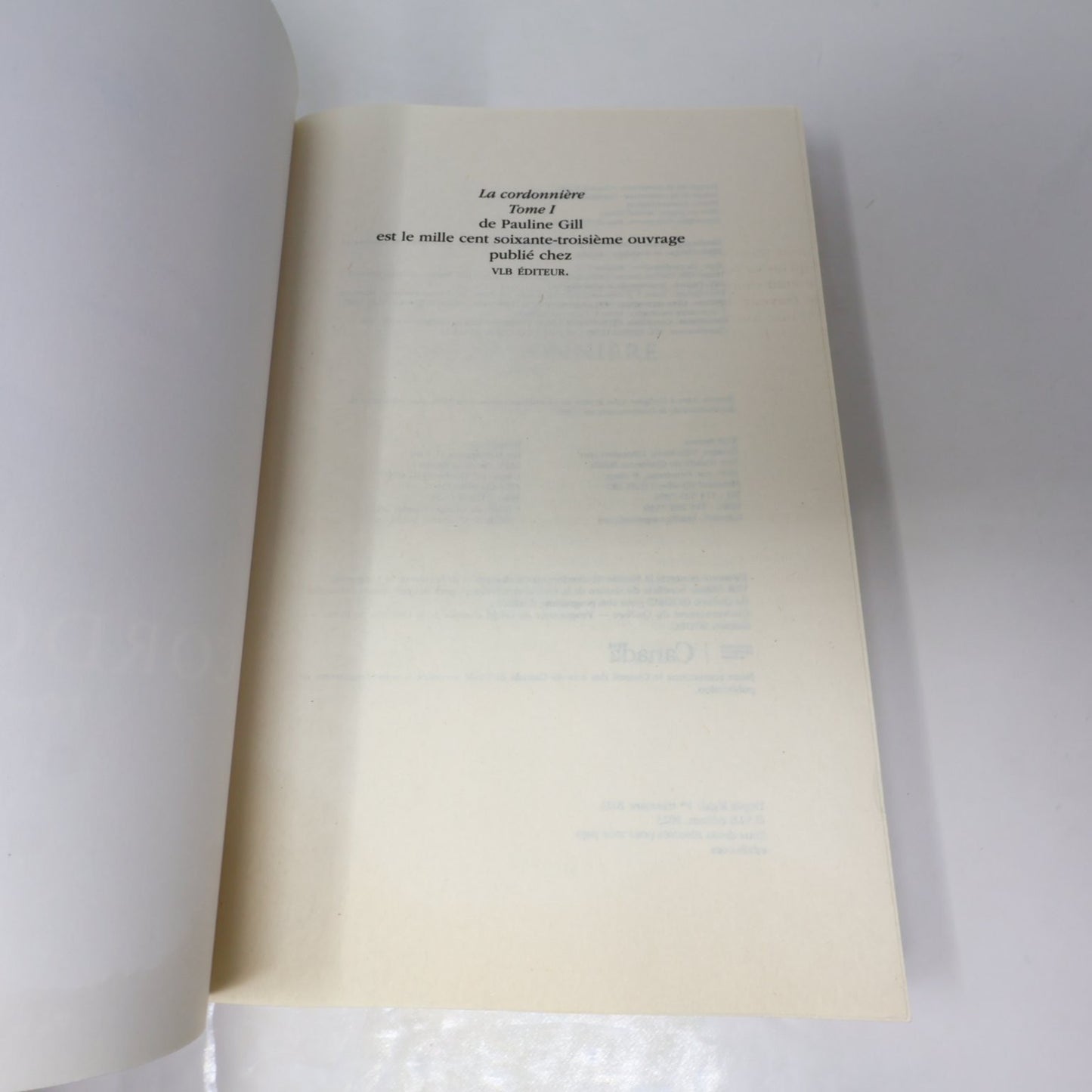 La Cordonnière Tome 1 L'Âge des Audaces Pauline Gill 2023 VLB Éditeur Livre
