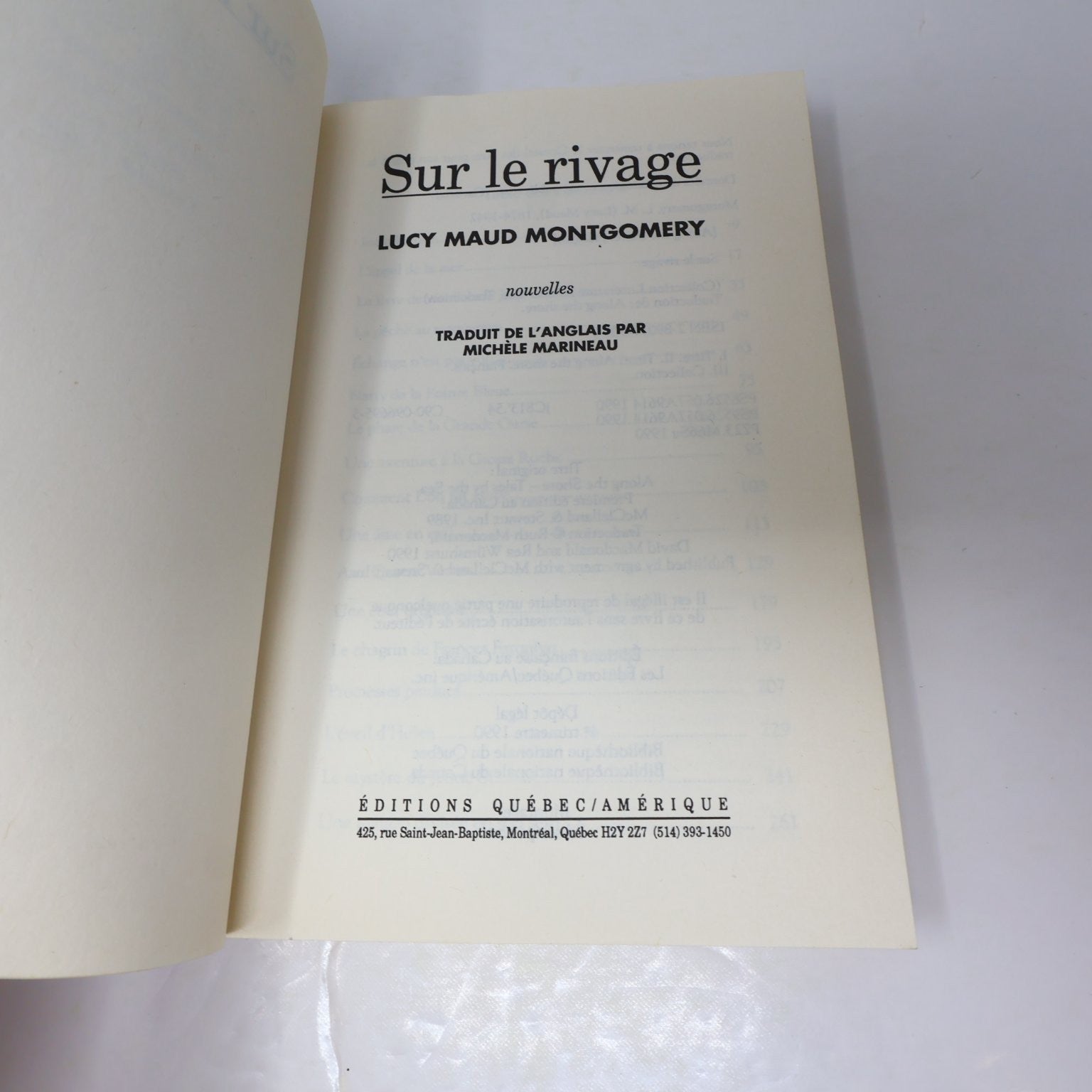 Sur le rivage Lucy Maud Montgomery 1990 Français Québec/Amérique Live Roman