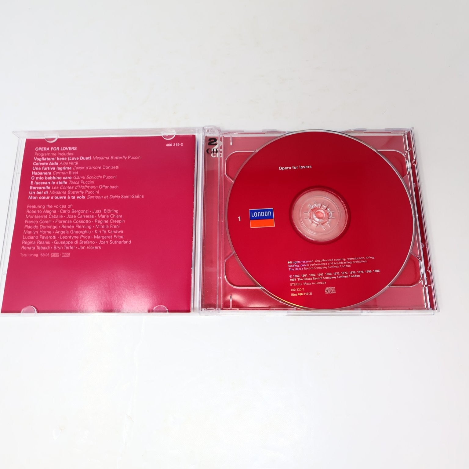 Opera For Lovers CD 1998 2CD Romantic Opera Classics London Verdi/Donizetti