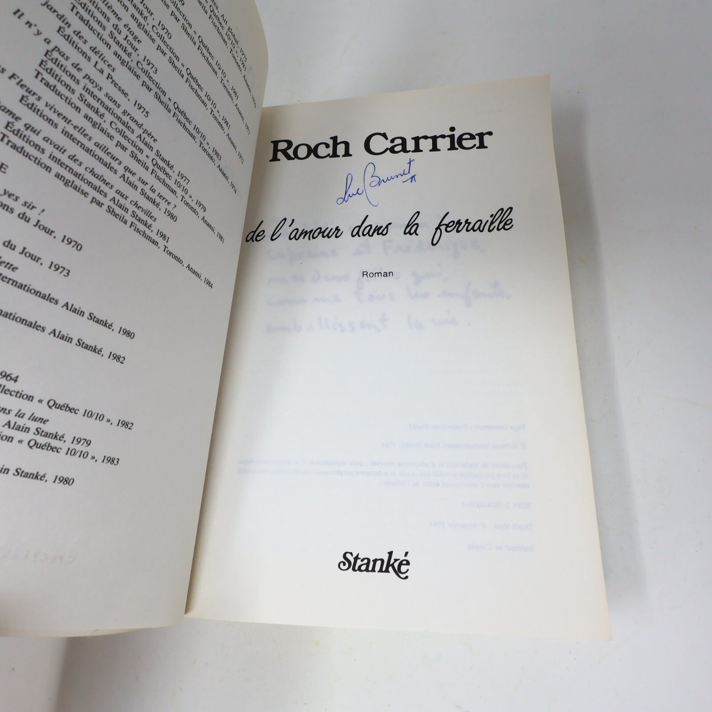 Roch Carrier Lot 6 Livres La Guerre Yes Sir!/Floralie ou Es-Tu? Roman Québec 80s