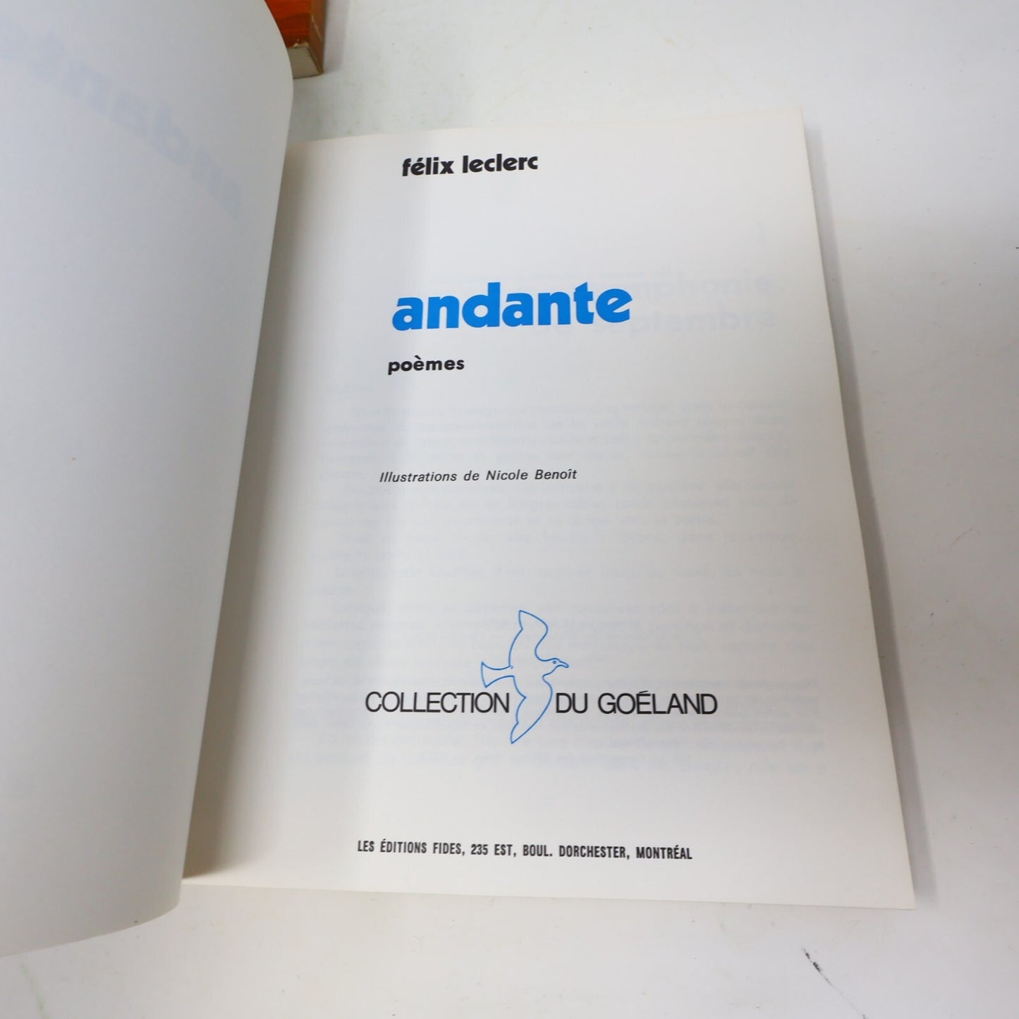 Félix Leclerc Lot 8 Livres Andante/Adagio/Allegro/Rêves à Vendre Roman Poésie PB