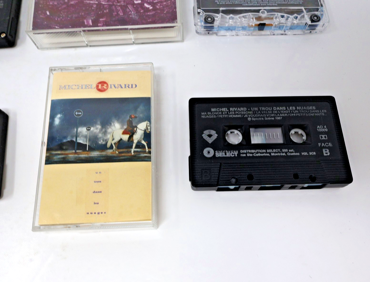 Michel Rivard Lot 4 Cassettes Maudit Bonheur/Trou dans le Ciel/Bonsoir mon Nom