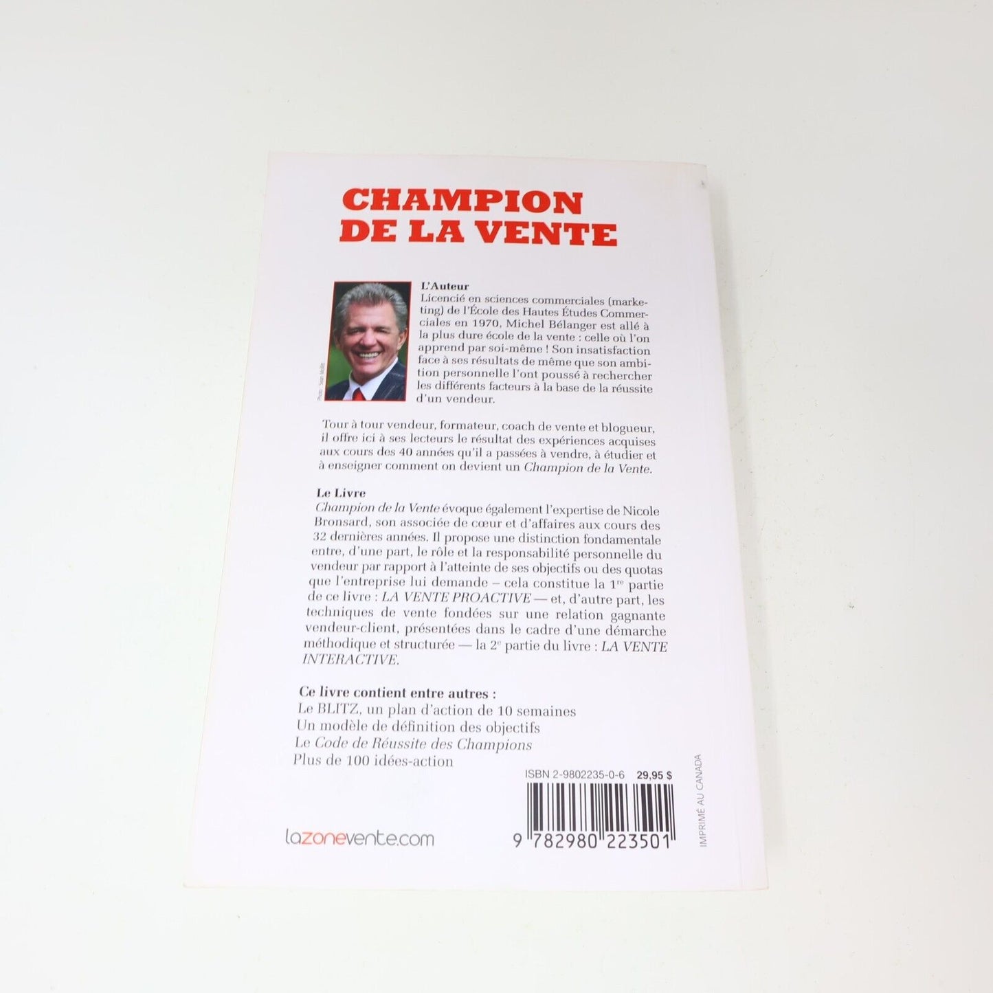 2011 Champion de la Vente Michel Bélanger Marketing Affaires Performance Livre