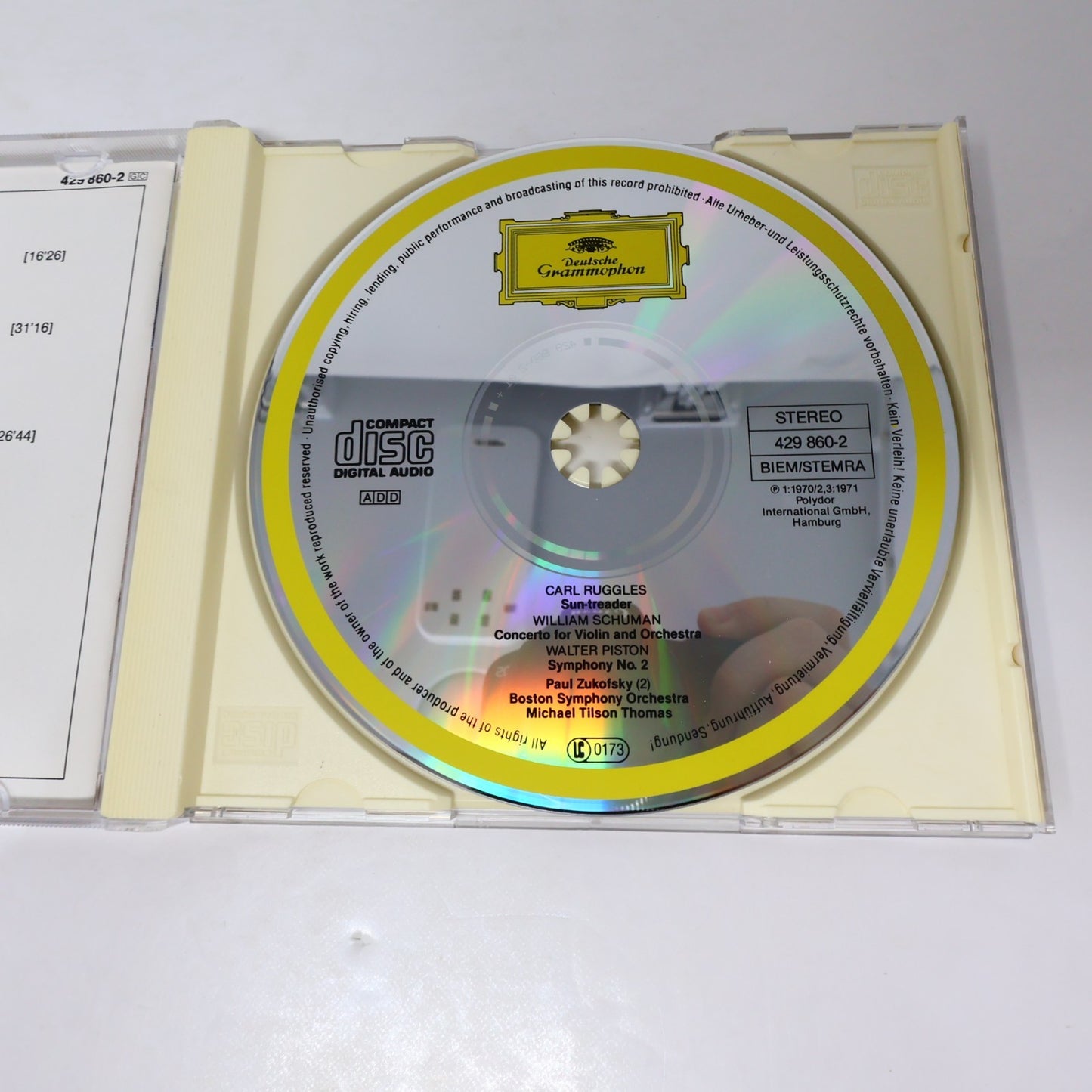 Ruggles Sun-Treader/Piston Symphony 2/Schuman Violin Concerto CD Zukofsky/Thomas