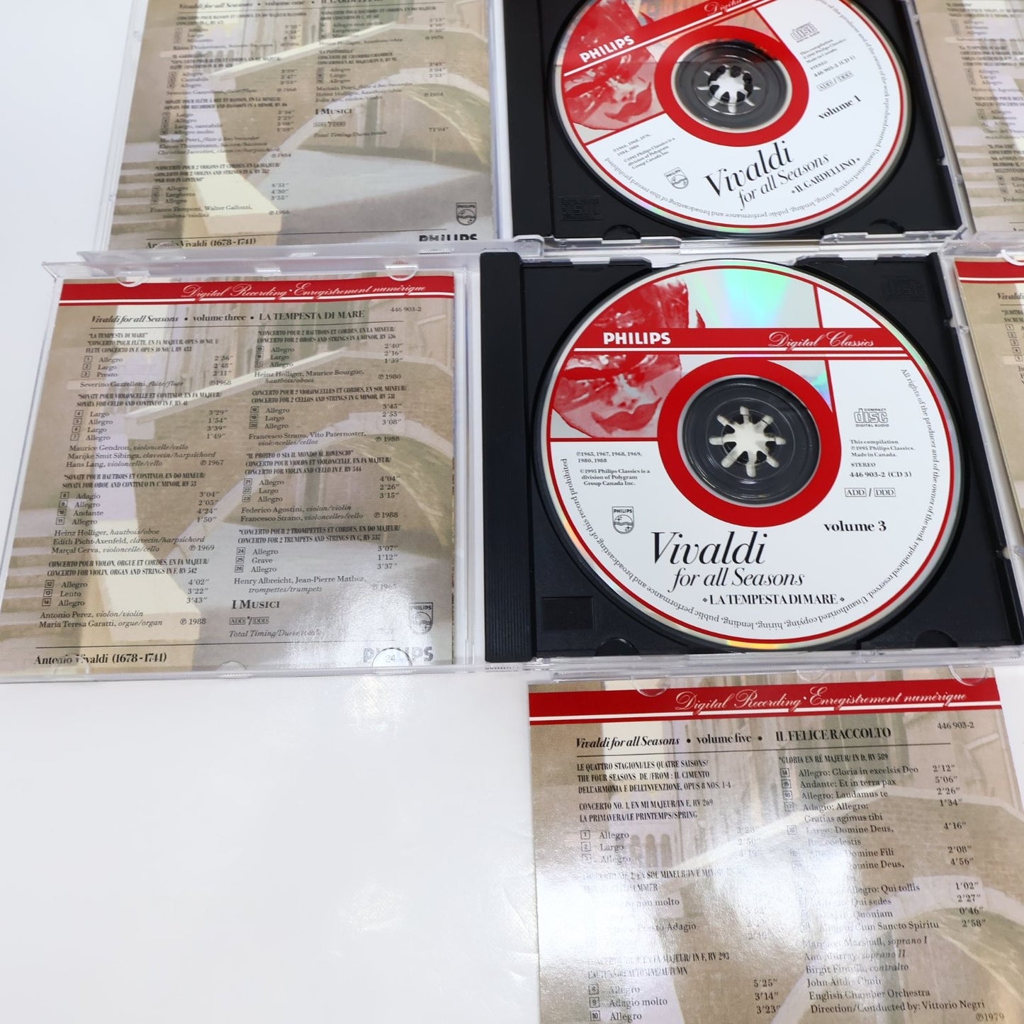 Vivaldi for All Seasons 5 CD Boxset 1995 Classical I Musici Philips Digital