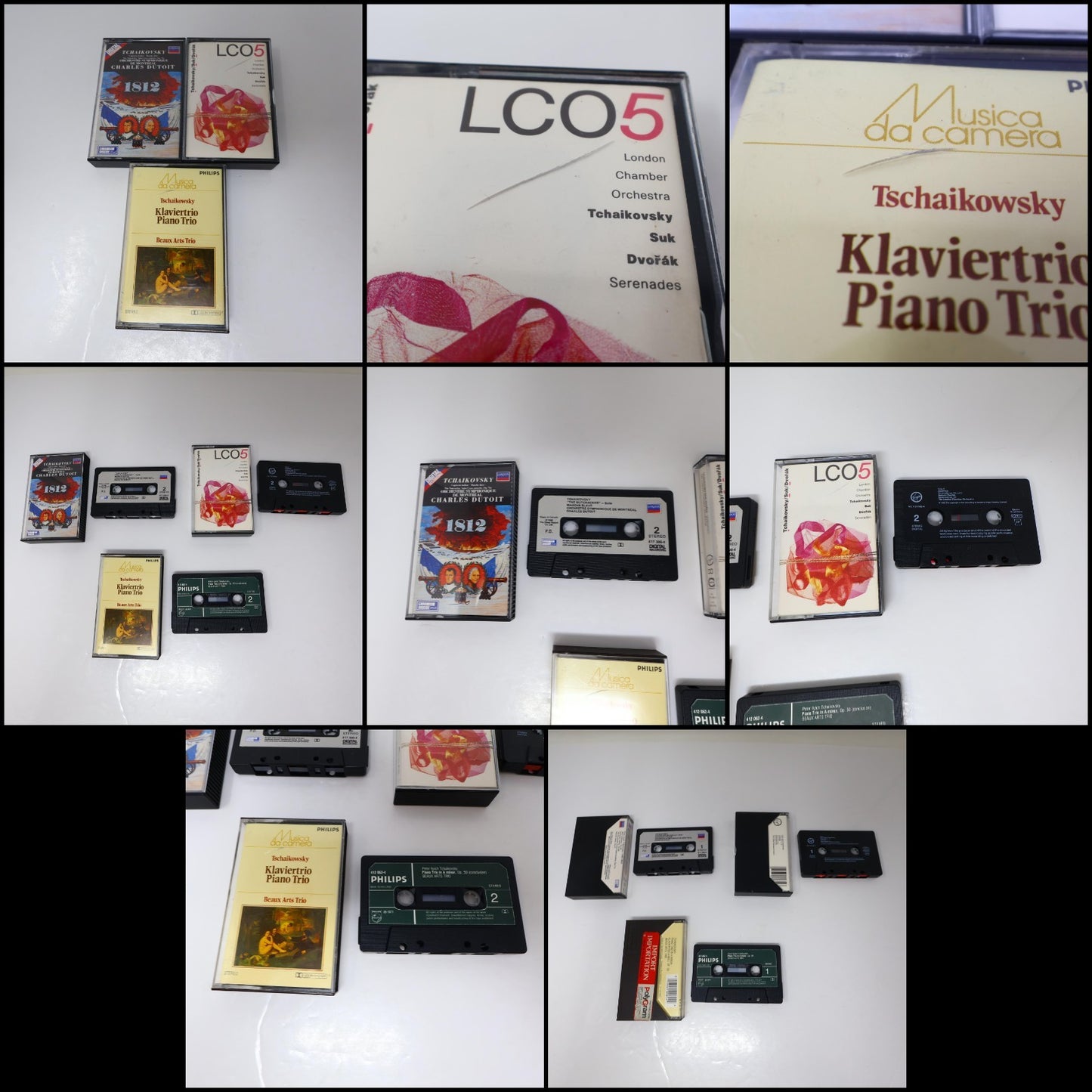 Tchaikovsky 10 Cassettes Lot Järvi/Abbado/Giulini/Karajan/Dutoit/Mehta/Muti