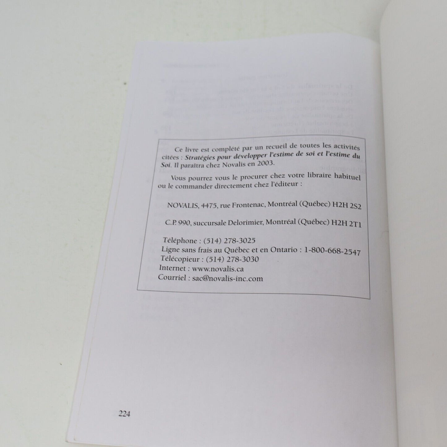 2002 De l'Estime de Soi à l'Estime du Soi de Jean Monbourquette Psychologie PB
