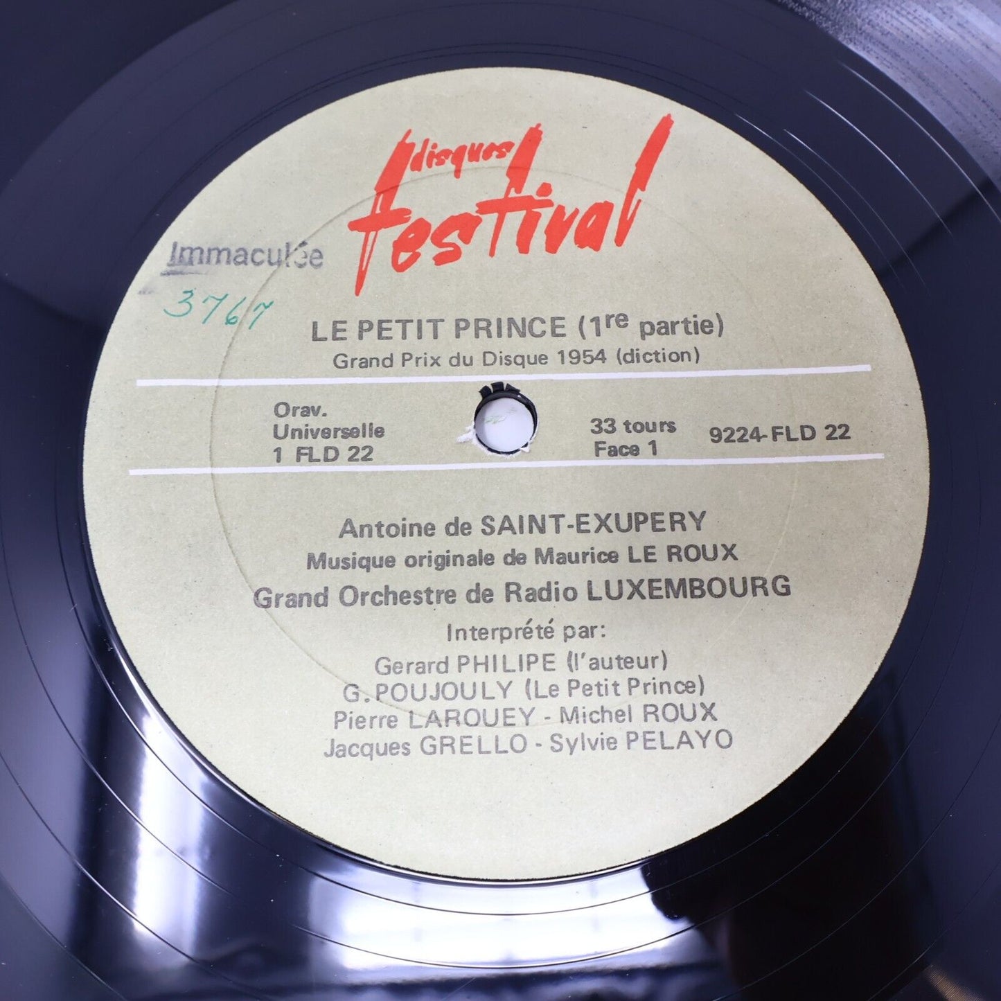Antoine De Saint-Exupéry Le Petit Prince Disque LP Français Gérard Philipe Vtg
