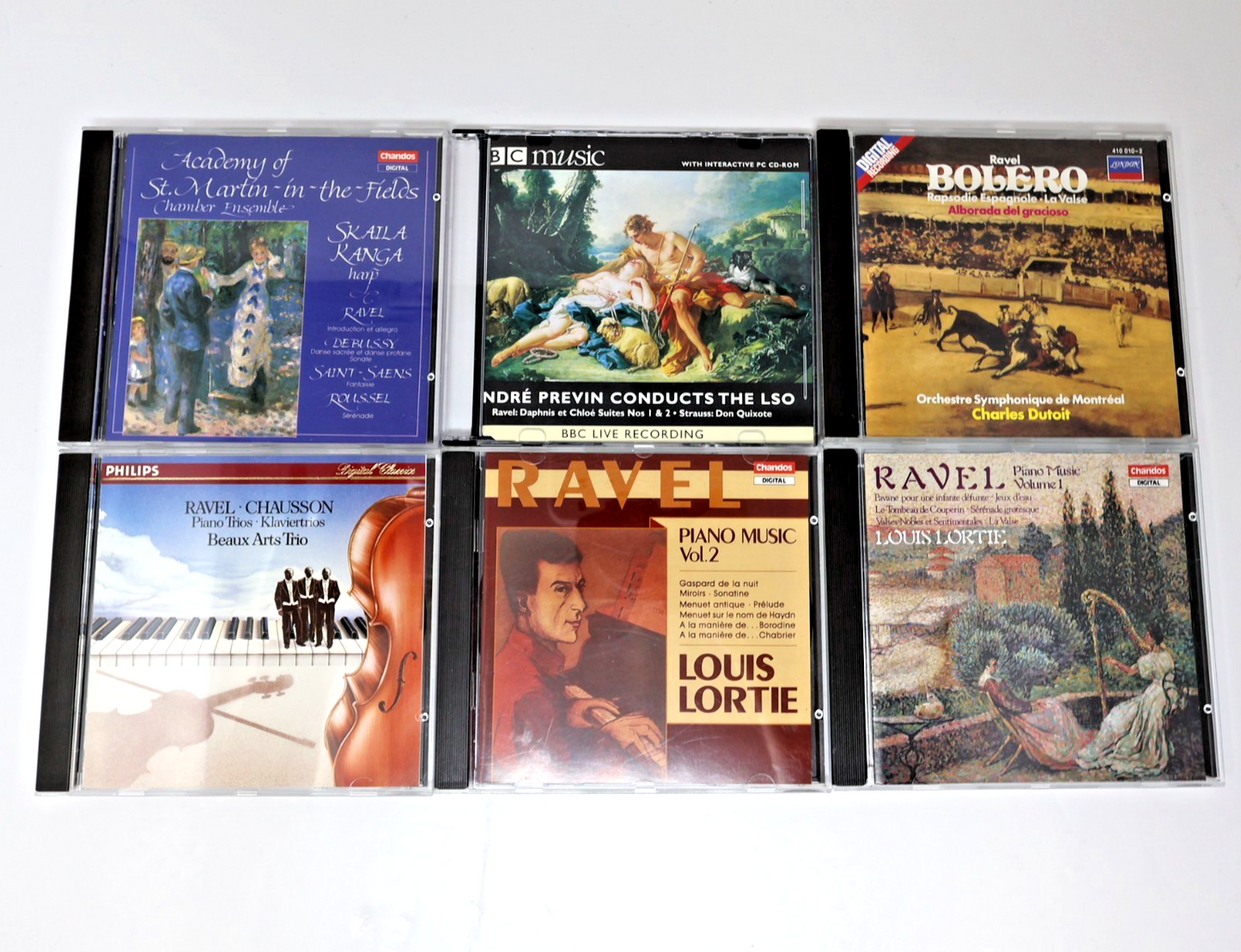 Ravel 6 CD Lot Louis Lortie/Charles Dutoit/André Prévin Piano Music #1-2/Bolero