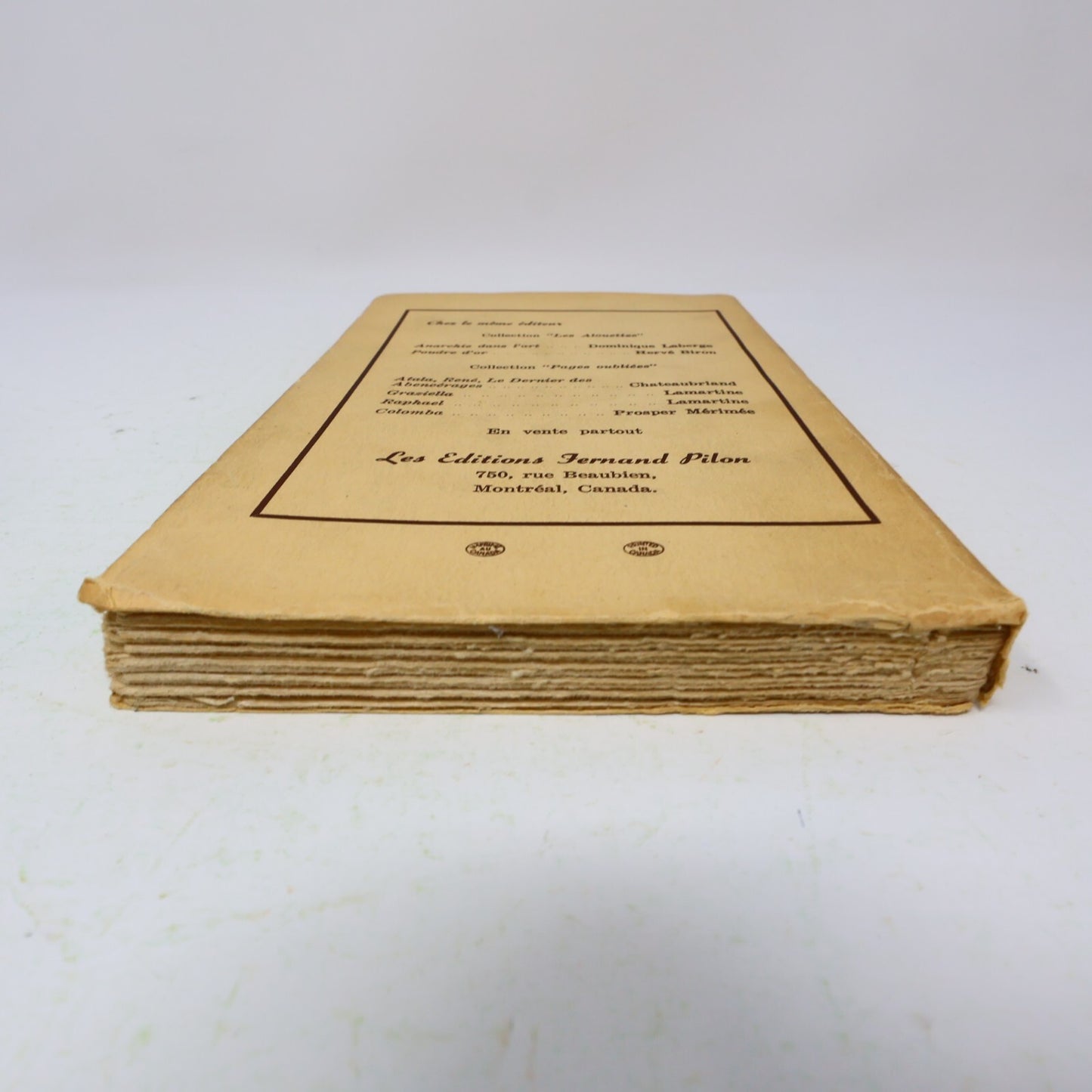 Colomba Prosper Mérimée Éditions Fernand Pilon Vintage Littérature Roman Livre