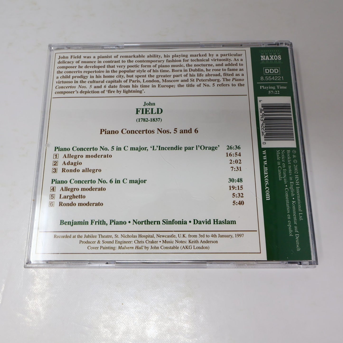 John Field CD Piano Concertos #5-6 Benjamin Frith/Northern Sinfonia/David Haslam