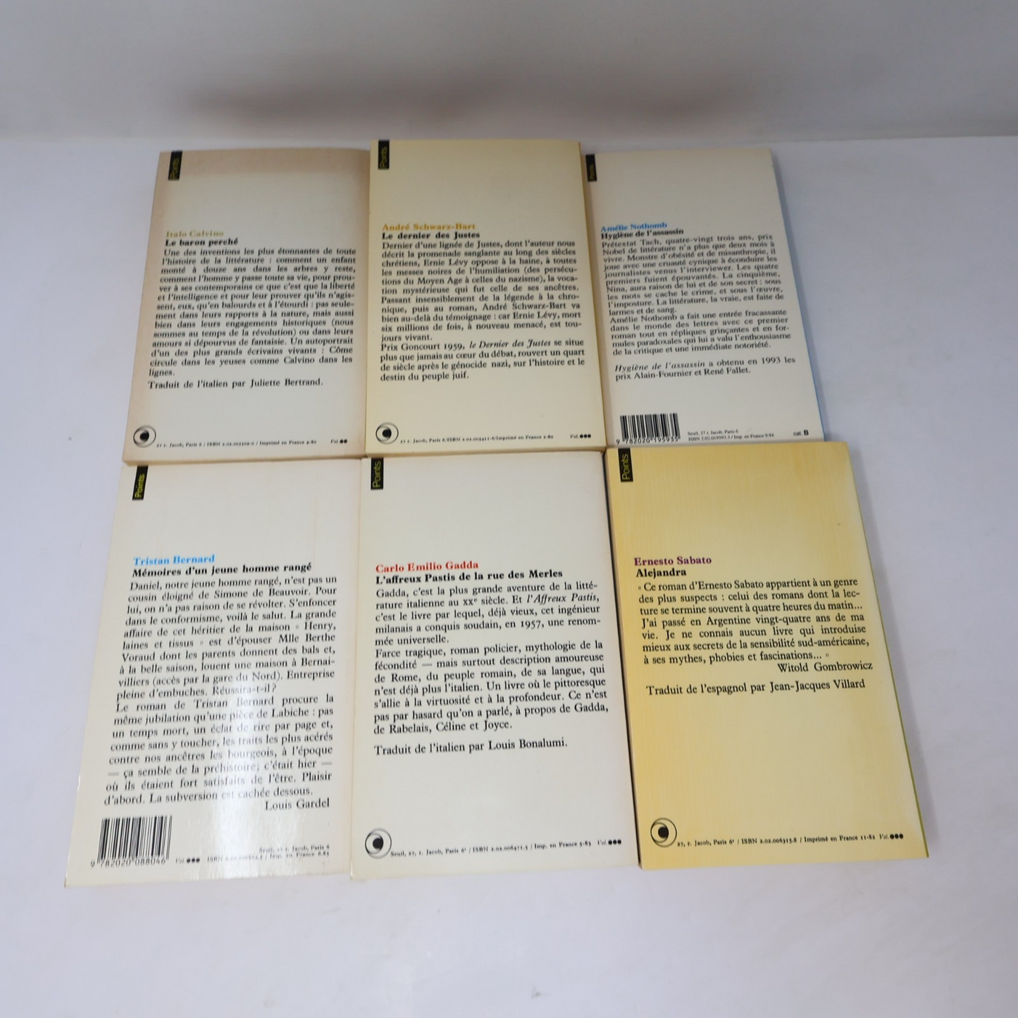 Points Lot 33 Livres Seuil Gadda/Jelloun/Tsírkas/Kadare/Sábato/Bernard/Nothomb
