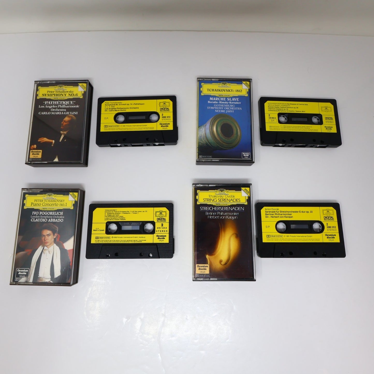 Tchaikovsky 10 Cassettes Lot Järvi/Abbado/Giulini/Karajan/Dutoit/Mehta/Muti