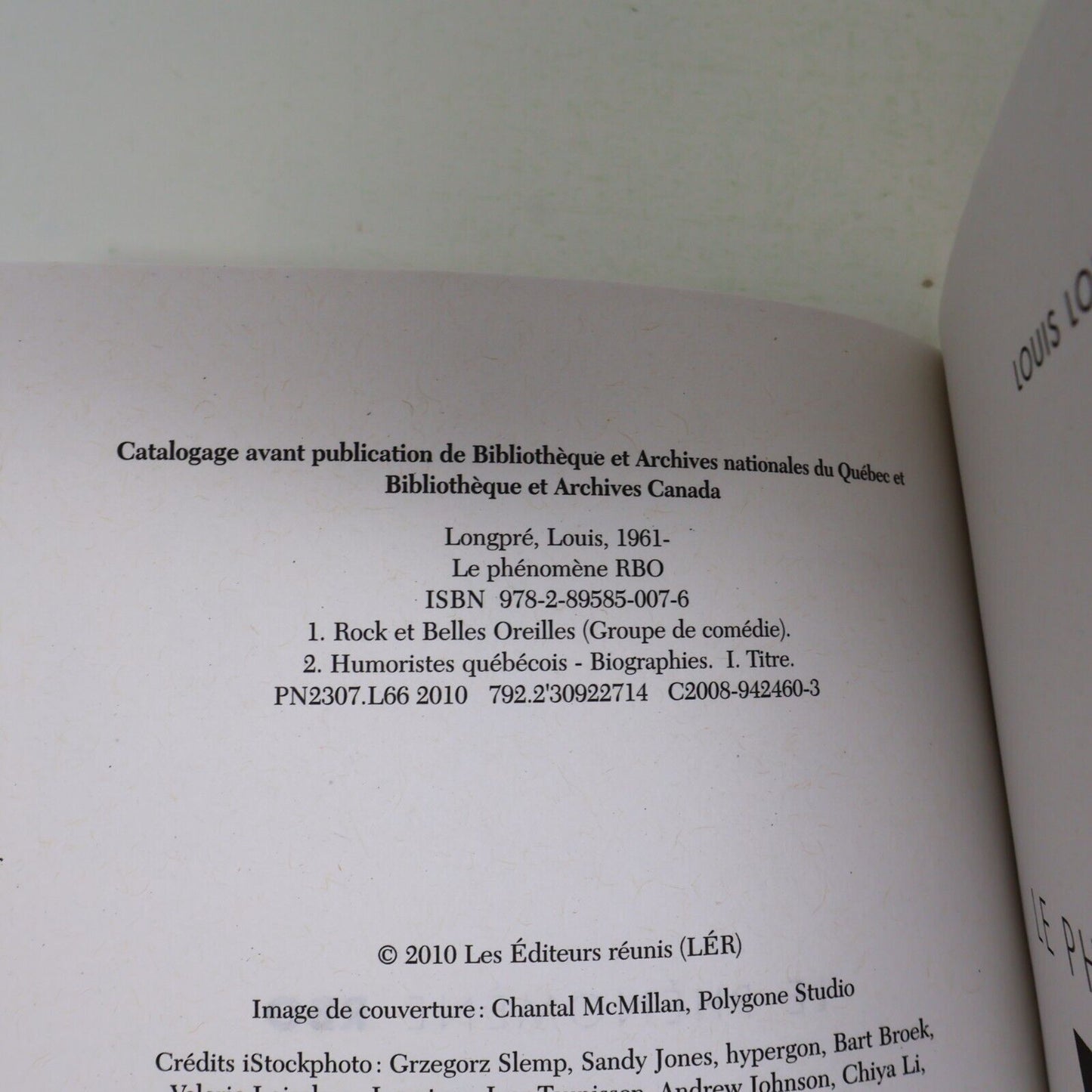 2009 Le Phénomène RBO Ceci n'est Pas the Biographie Rock et Belles Oreilles PB