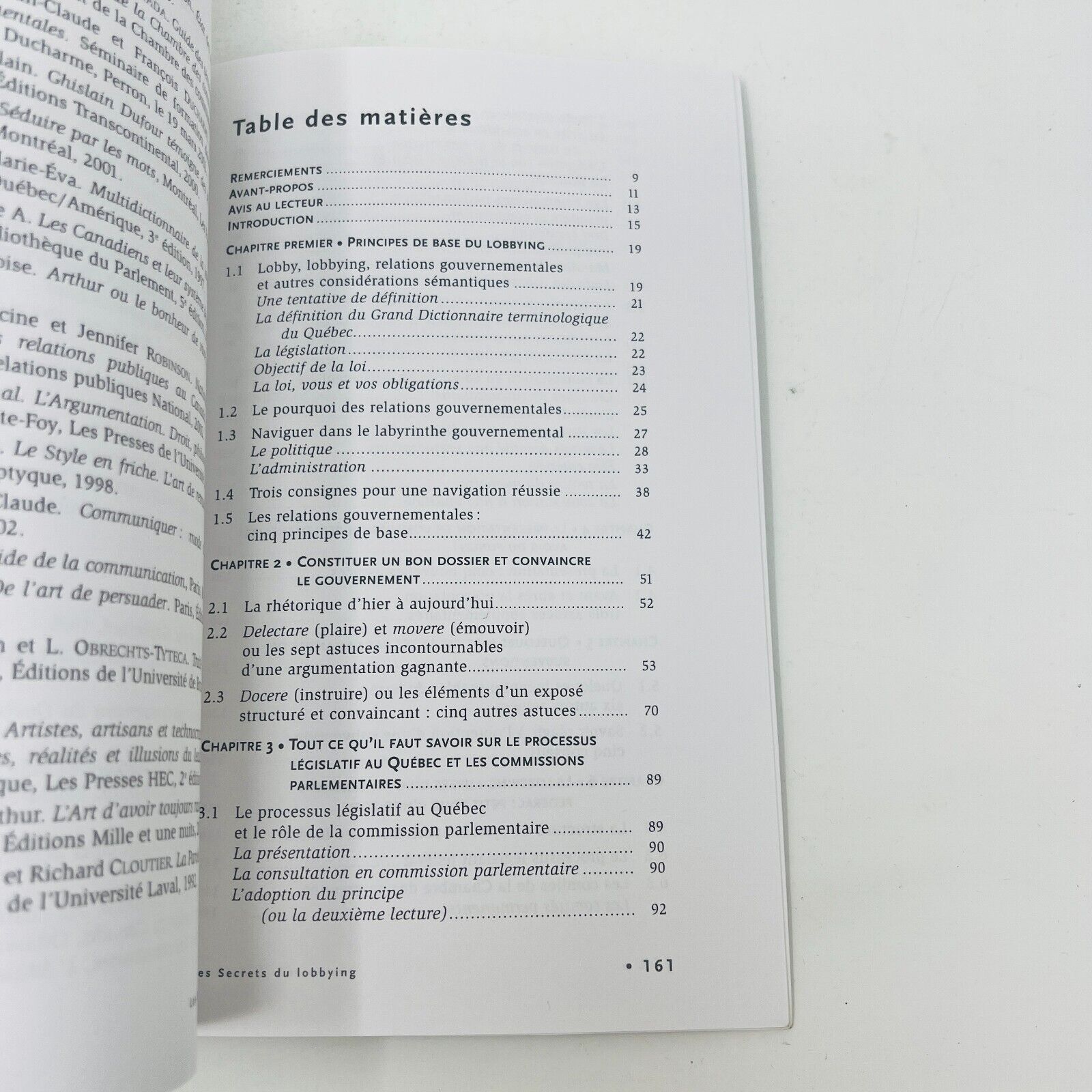 Les Secrets Du Lobbying Martine Hébert Référence Varia Québec Français Livre PB