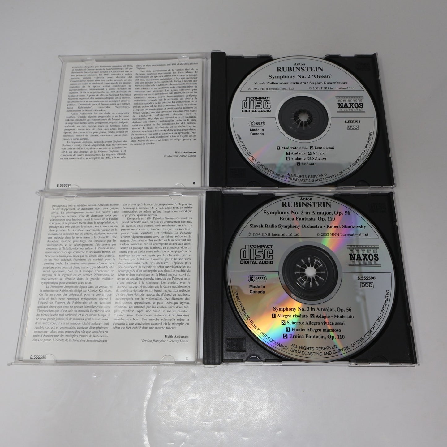 Anton Rubinstein Symphonies 2-3 Ocean/Eroica Fantasia/Piano Concertos 3 CD Lot