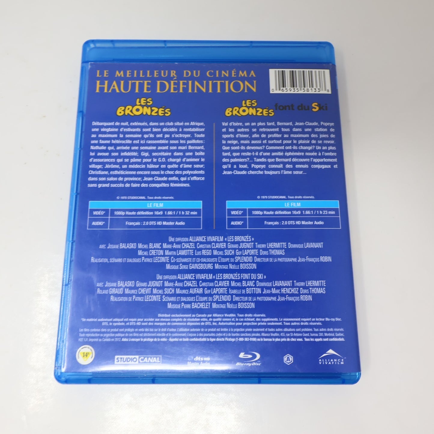Les Bronzés #1-2 Font du Ski Blu-Ray Blanc/Balasko/Clavier/LHermitte Français