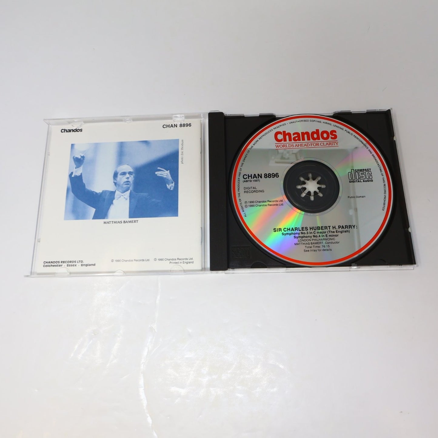 Parry Symphonies 3 & 4 CD 1990 Matthias Bamert Classical Chandos