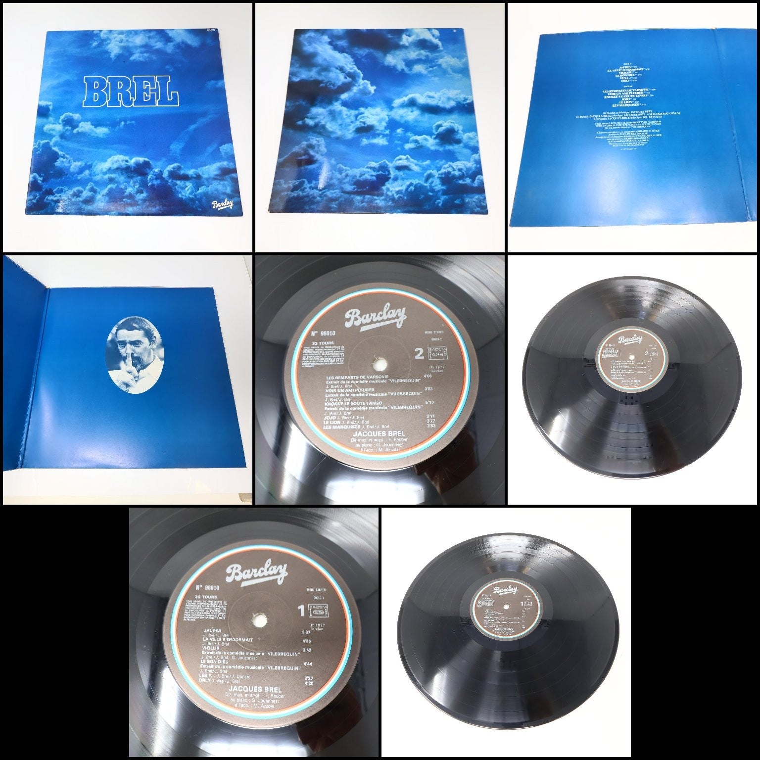 Jacques Brel Lot 11 Disques LP Record Les Vieux/L'Homme de la Mancha/J'Arrive