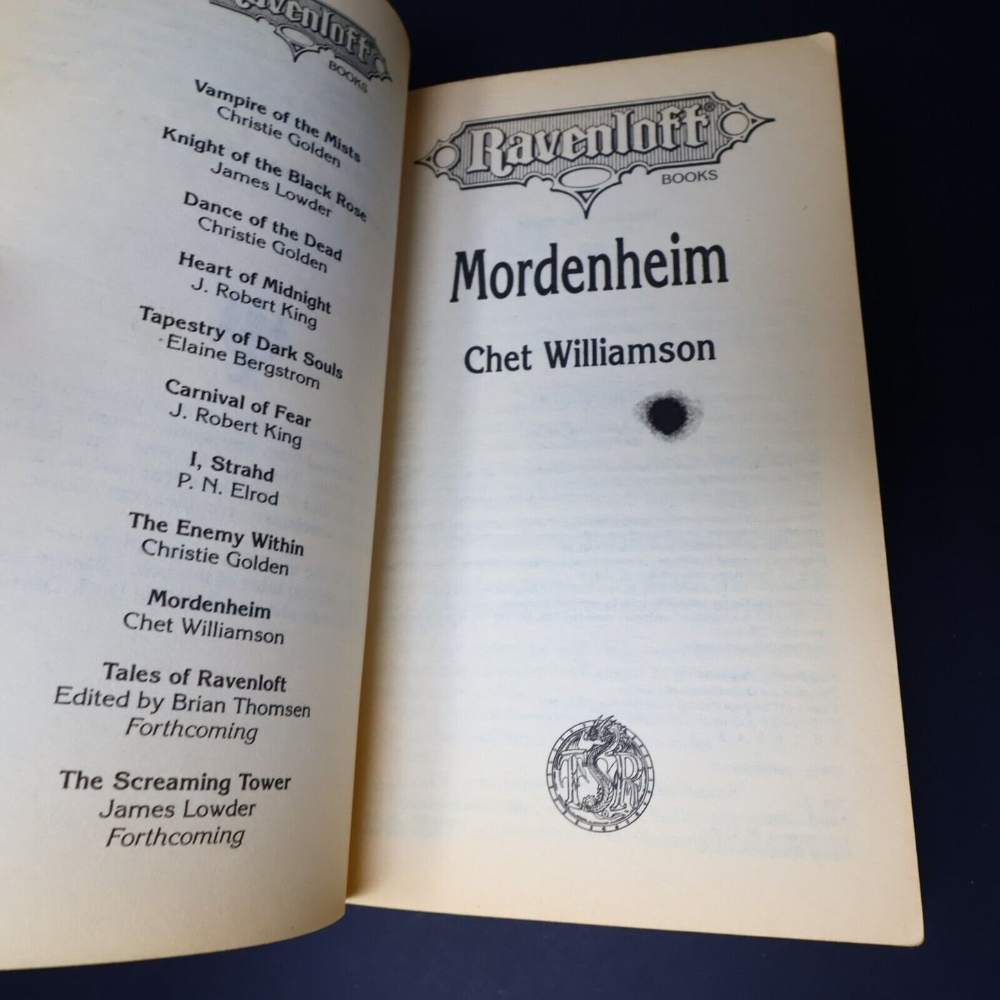1994 Mordenheim Ravenloft by Chet Williamson D&D TSR 1st Print Paperback PB WOC