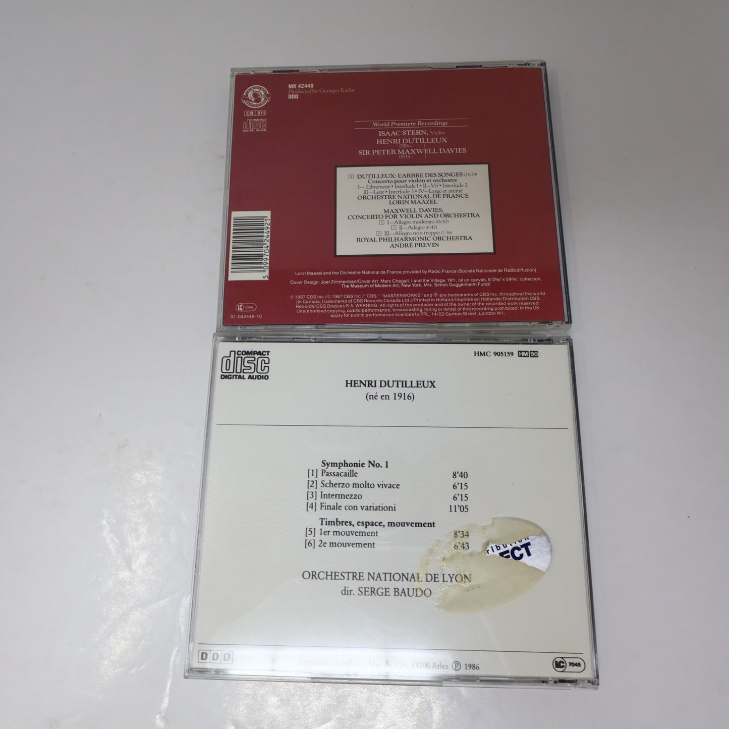 Henri Dutilleux 2 CD Lot L' Arbre Des Songes/Symphonie #1 Lorin Maazel/Previn