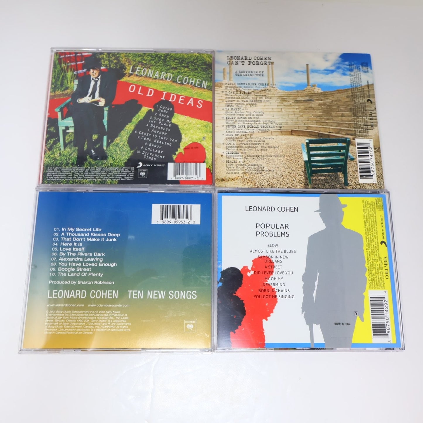 Leonard Cohen 4 CD Lot Old Ideas/Ten New Songs/Can't Forget/Popular Problems