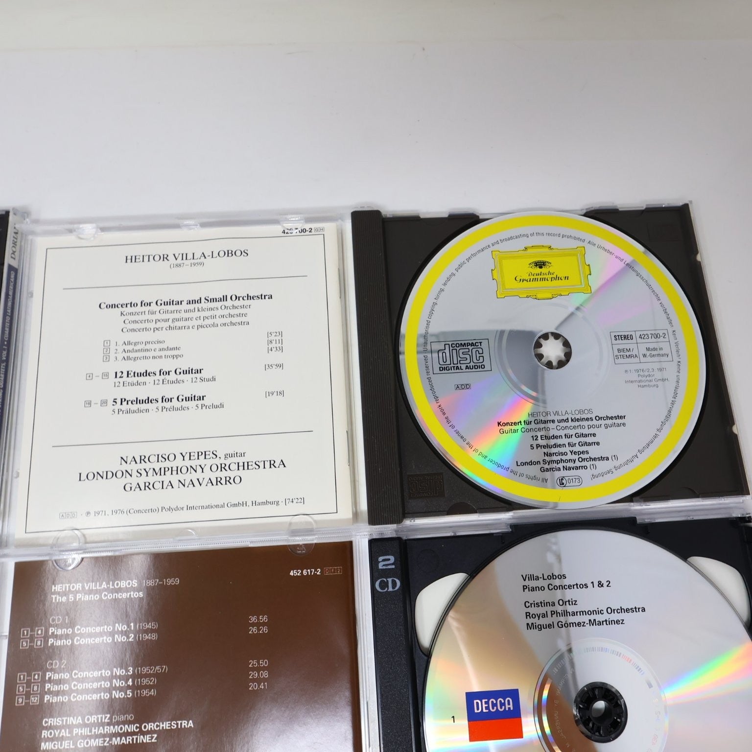 Villa-Lobos 10 CD Lot String Quartets/5 Pianos Concertos/Choros Classical Latin