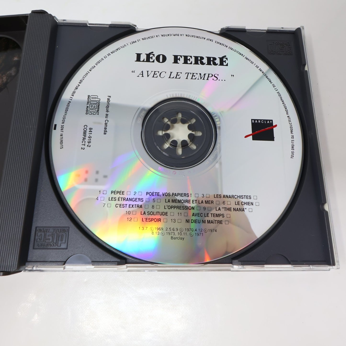Léo Ferré Lot 4 CD Avec Le Temps/Au Théâtre Des Champs-Élysées/L'Opéra du Pauvre