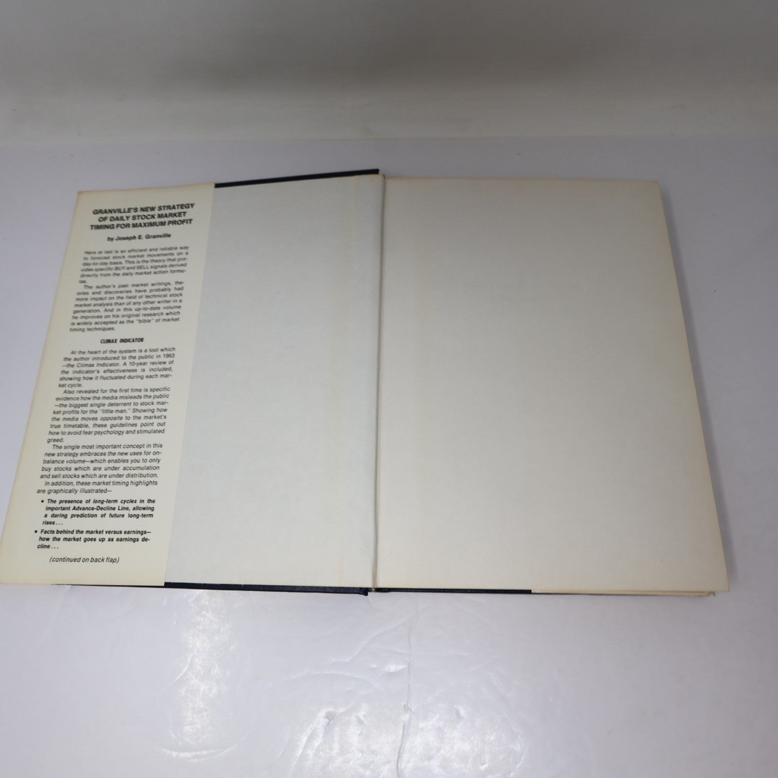 Granville's New Strategy of Daily Stock Market Timing For Maximum Profit 1981 HC