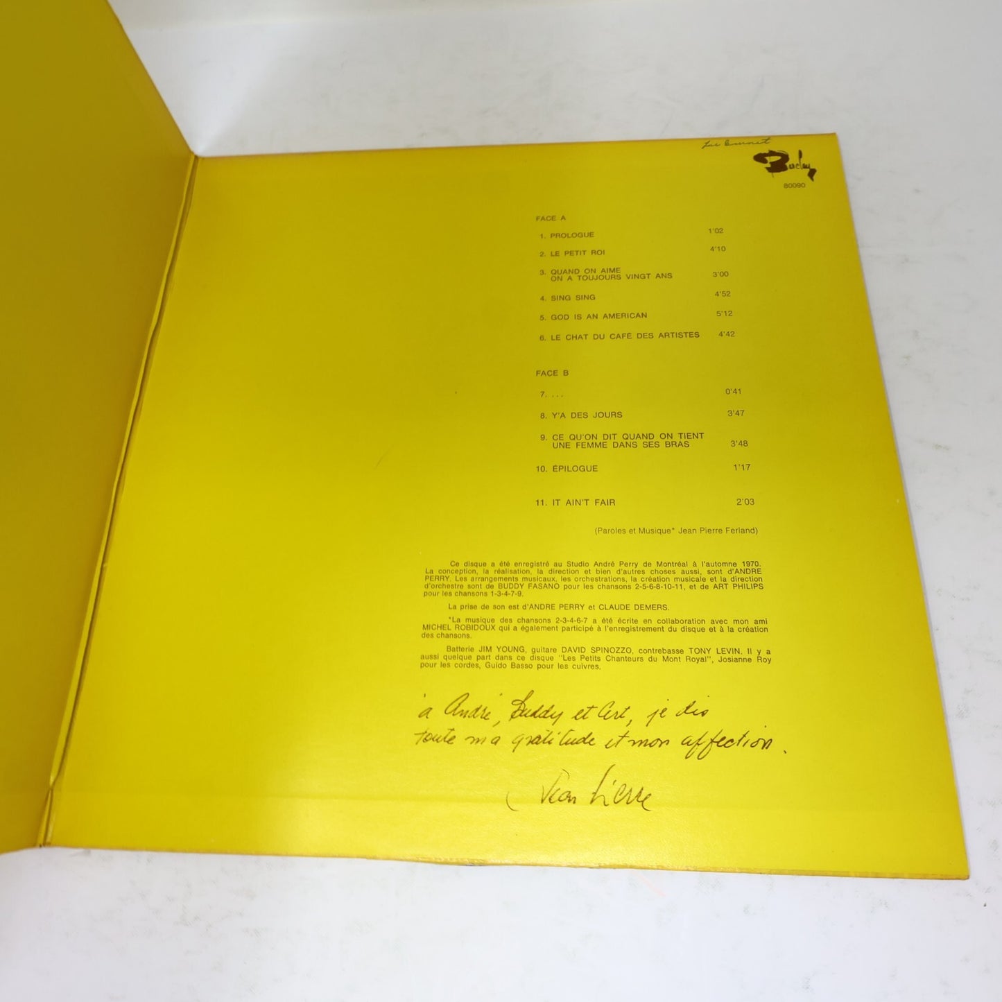 Jean-Pierre Ferland Lot 10 Disques Soleil/Jaune/Androgyne/Vierges Du Québec LP