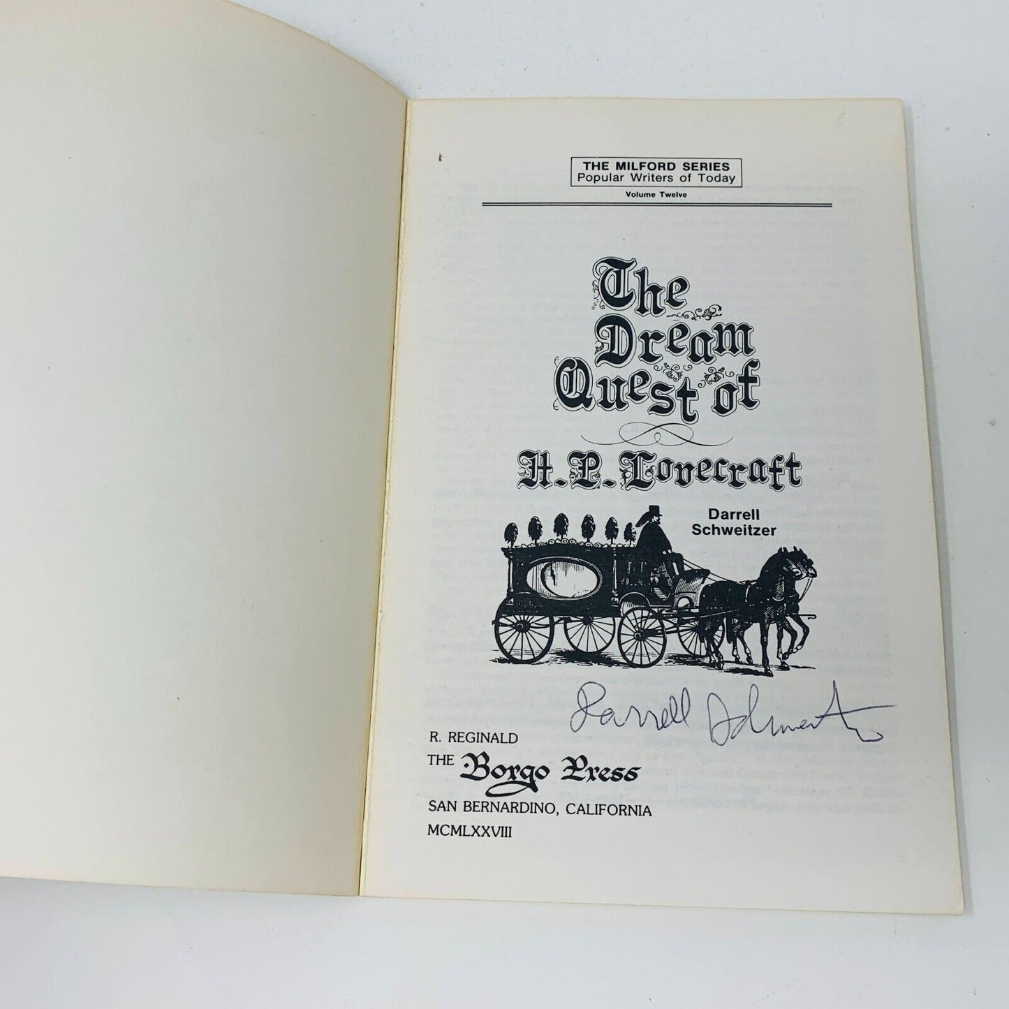 1978 The Dream Quest of H. P. Lovecraft by Darrell Schweitzer Milford Series #12