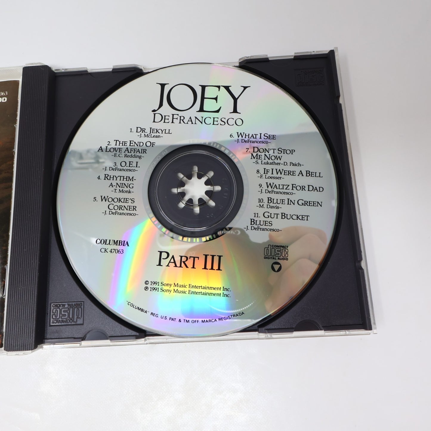 Joey DeFrancesco Part III #3 CD Columbia CK 47063 Dr. Jekyll/Rhythm-A-Ning