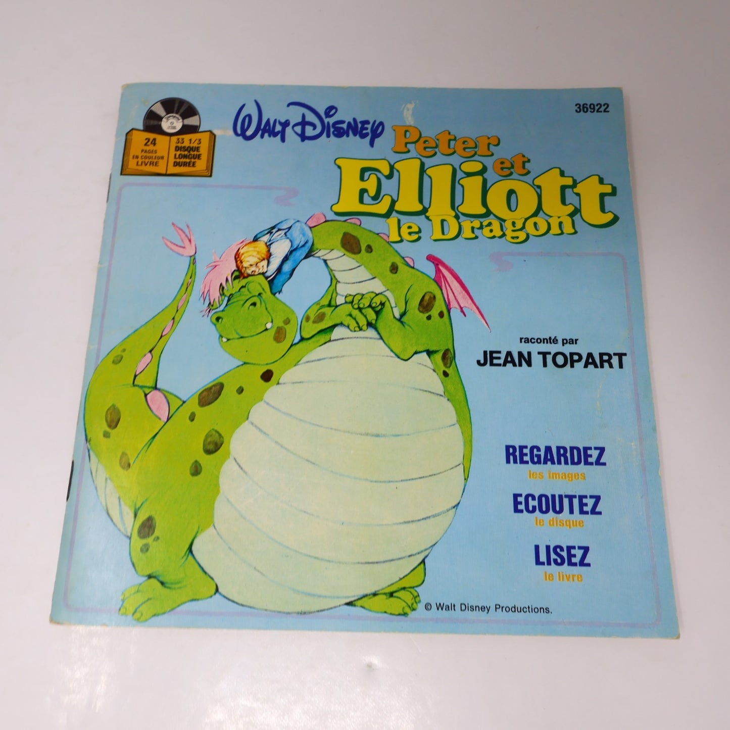 Disney Disneyland Lot 4 Livre Disque 7" Fantasia/Peter/Tuf-Tuf/Blanche Neige 70s