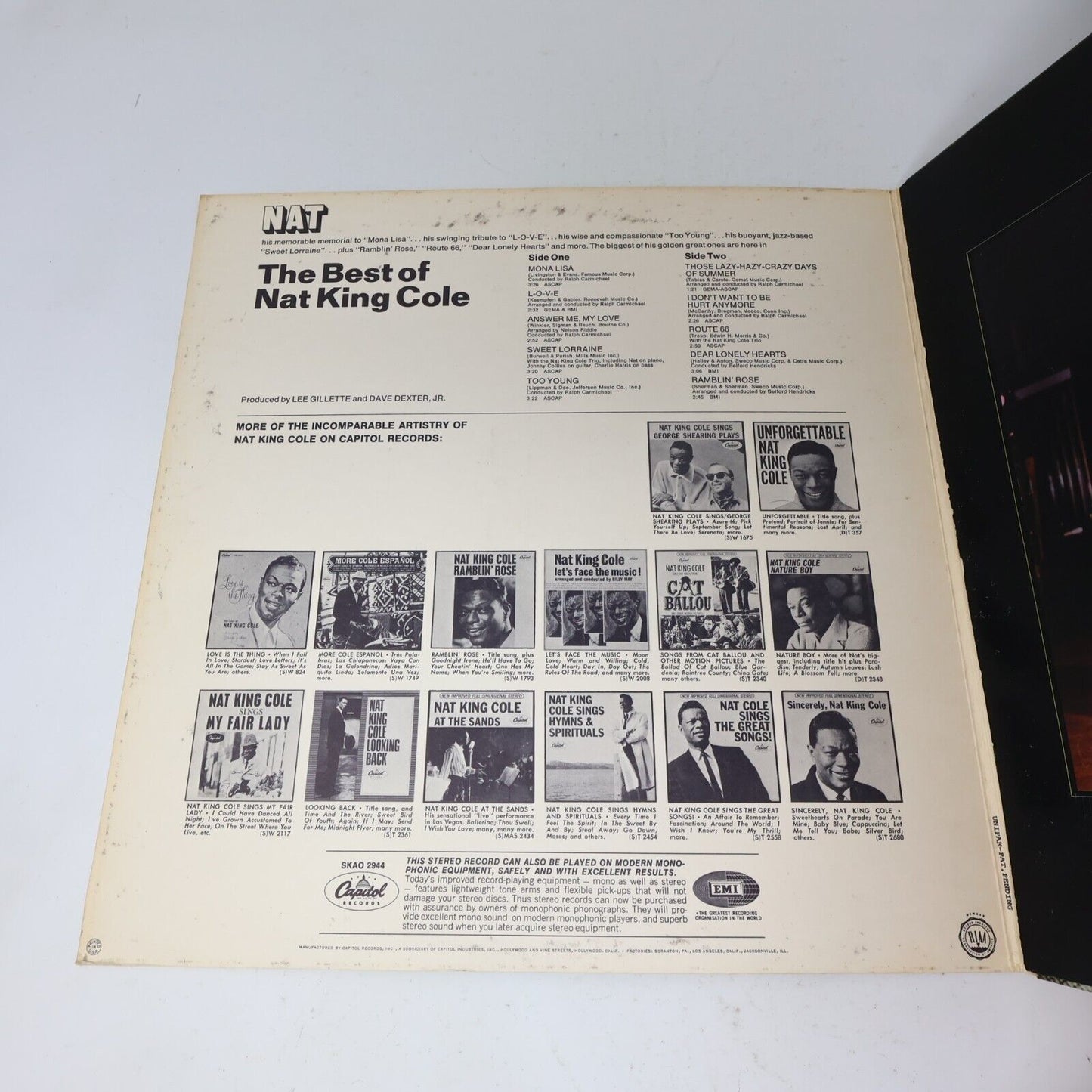 The Best Of Nat King Cole Vinyl LP Record SKAO 2944 L-O-V-E Sweet Lorraine