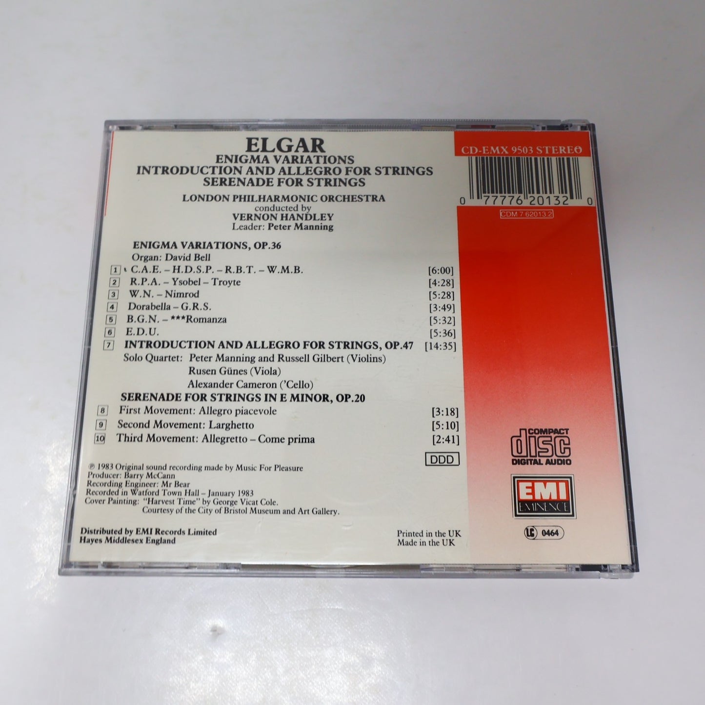 Sir Edward Elgar 7 CD Lot Enigma Variations/Falstaff/Symphony #1-2-3/Violin