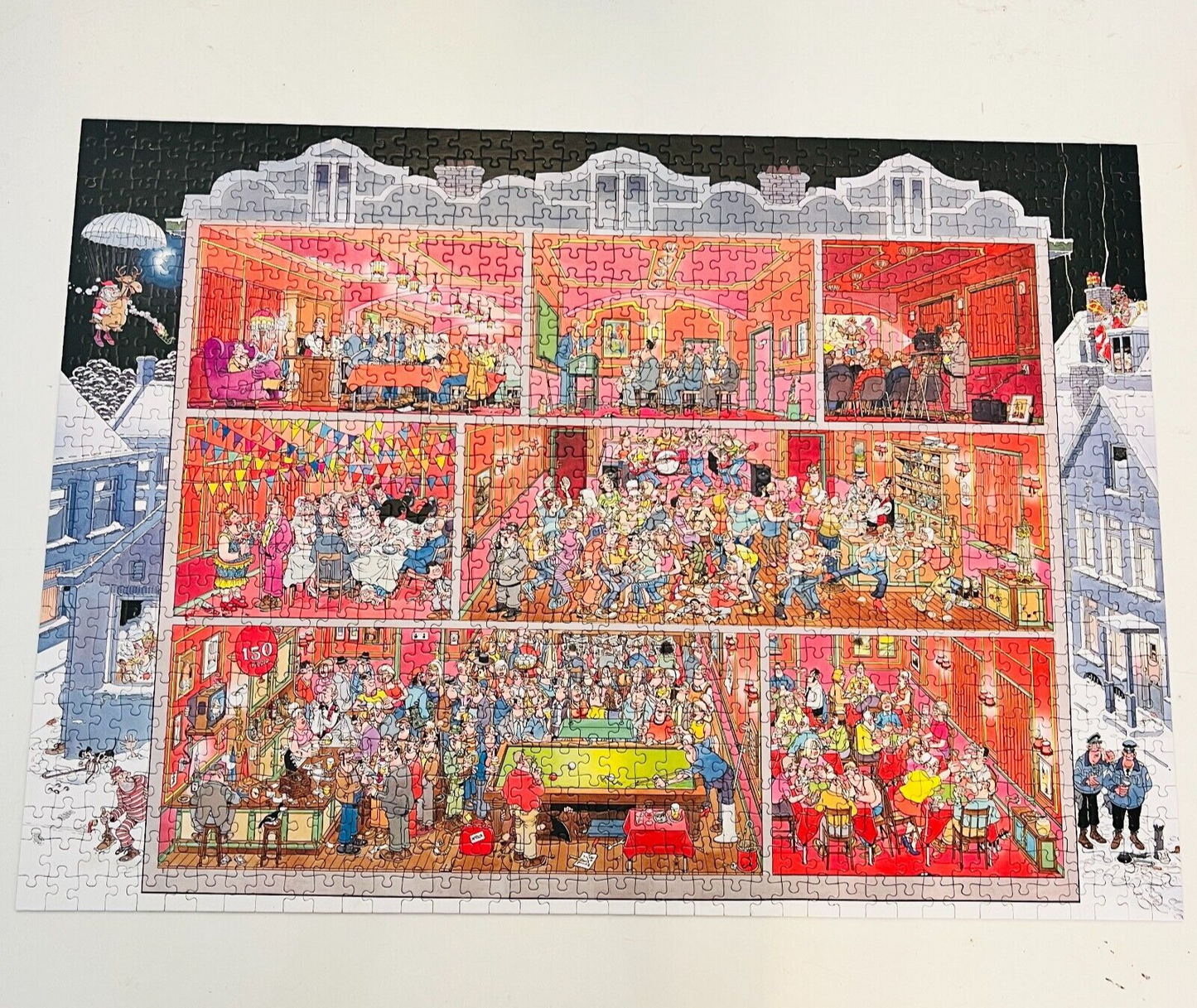 3x 1000 Puzzles + Posters 81120 Complete The Big Leak/Gym/Café Jan Van Haasteren