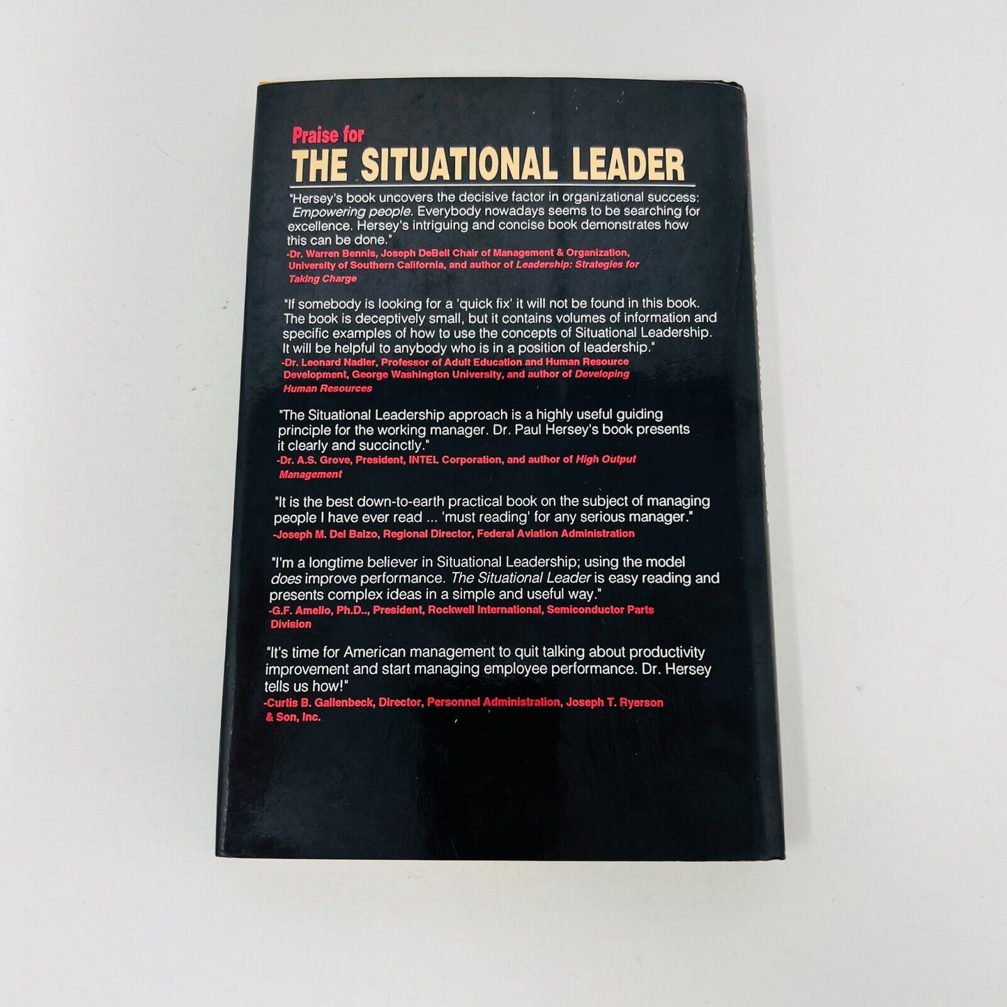 1992 The Situational Leader Hardcover DJ by Dr Paul Hersey Executive Leadership