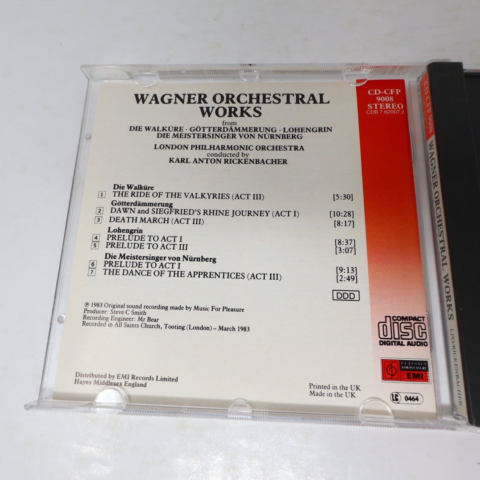 Wagner 3 CD Lot Rickenbacher/Karajan/Walter Orchestral Works Classical EMI DG