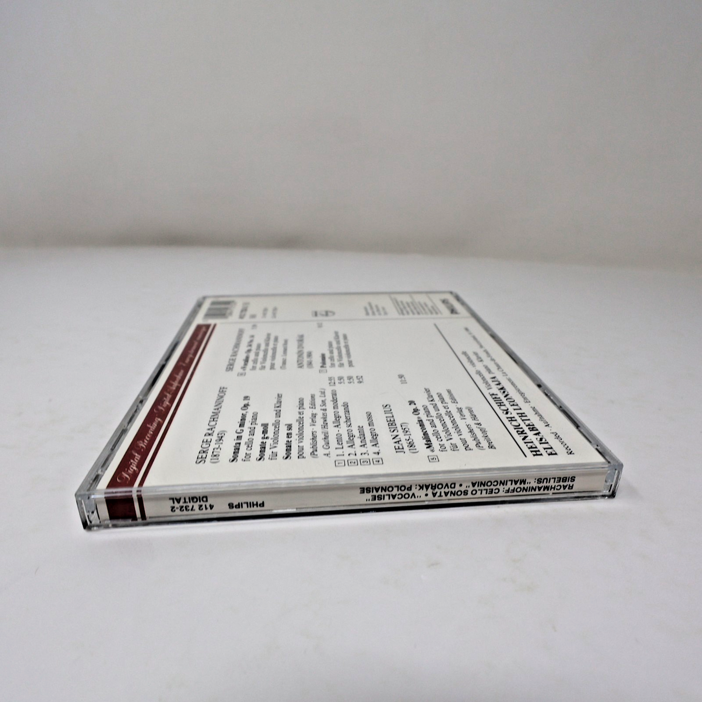 Rachmaninoff/Dvořák/Sibelius Cello Sonata/Vocalise CD Heinrich Schiff/Leonskaja