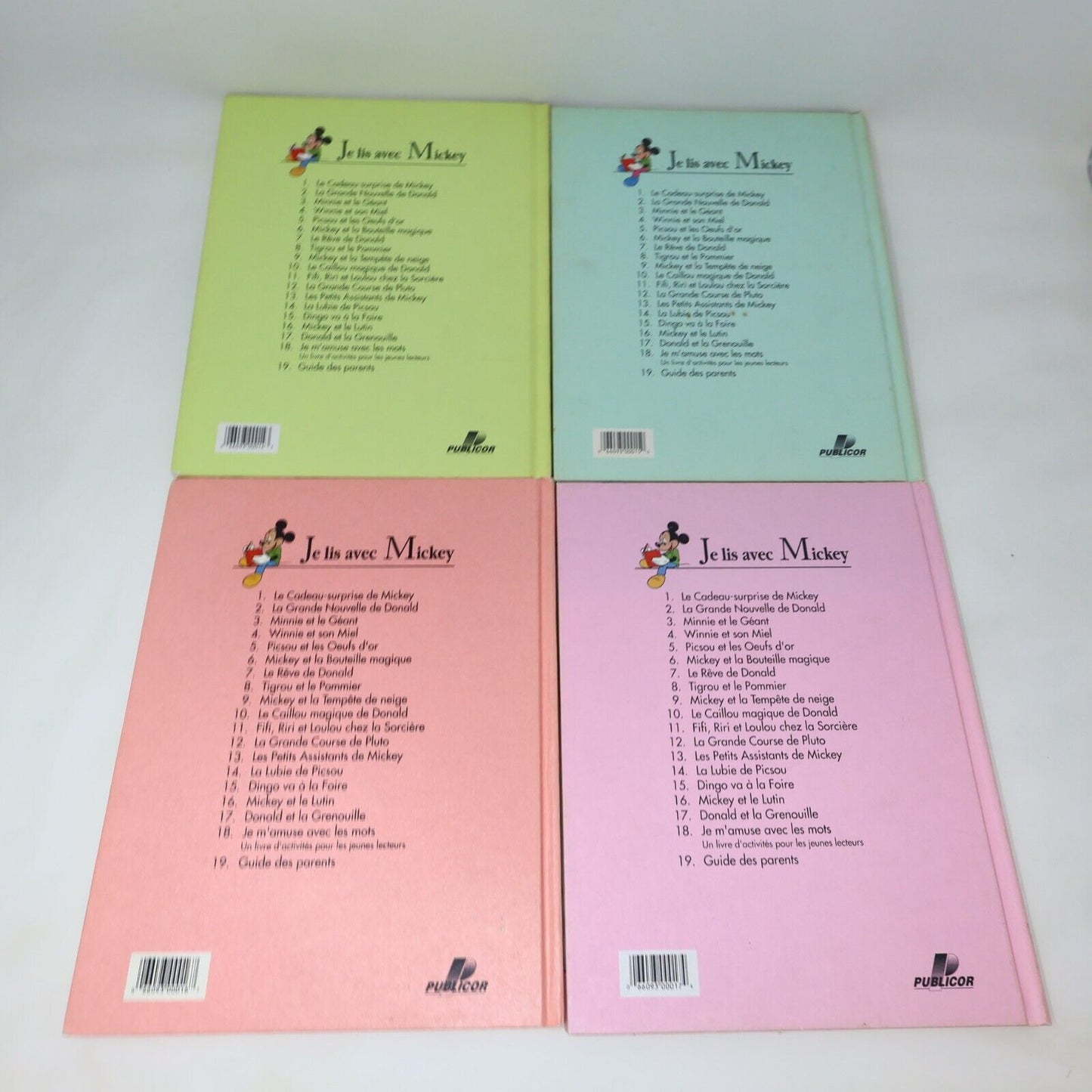 Lot 17 Livres Je Lis avec Mickey Walt Disney Publicor Jeunes Enfants Français HC