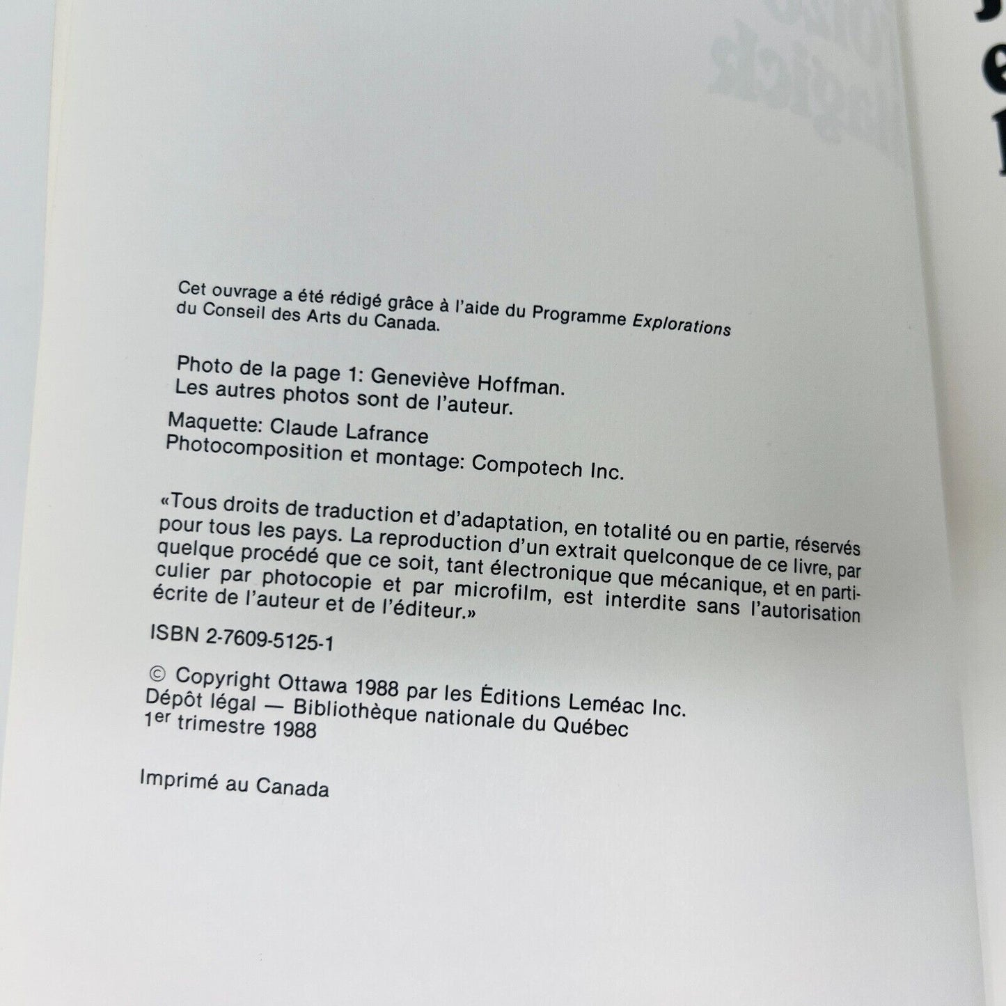 1988 Jean-Du-Sud et l'Oizo-Magick de Yves Gélinas Français Livre Leméac PB Book