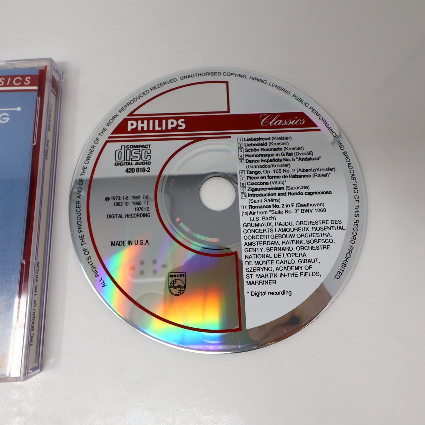 The Magic Of The Violin CD Arthur Grumiaux/Henryk Szeryng Classical Philips
