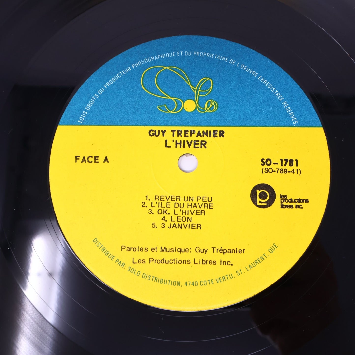 Guy Trépanier Lot 2 Disques LP Fragile L'hiver/Pour Un Gars Heureux Record Vinyl